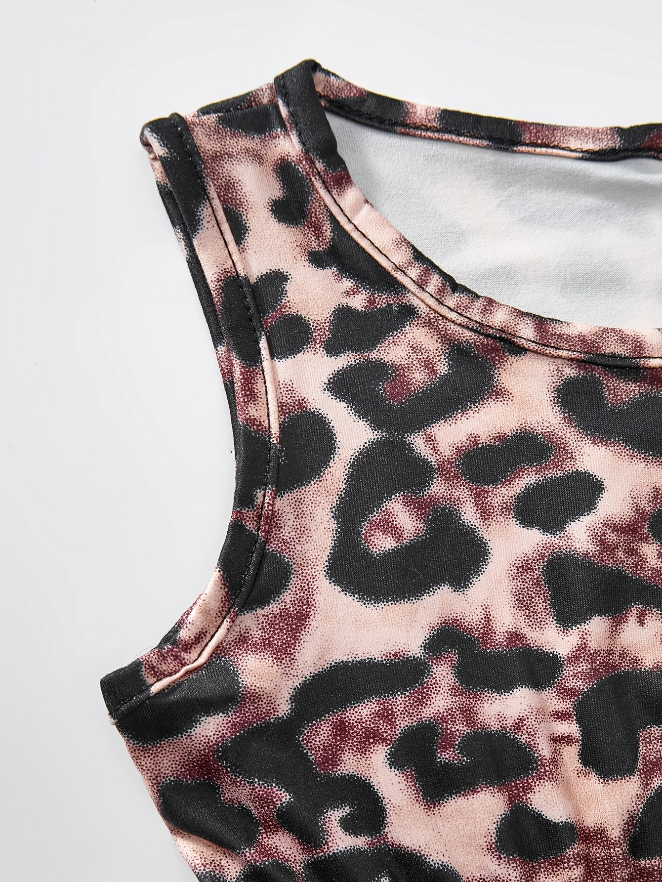 Detail 4 of Girls Tank Top Pants Set Summer 2-Piece Leopard Print Stretch Ages 1-8 by LUNORIANA