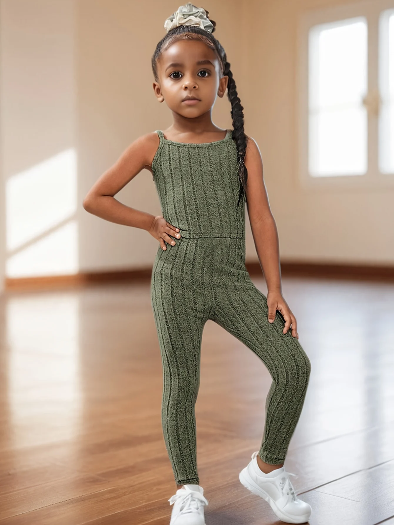 Detail 2 of Girls Jacket Vest Pants Set Spring Fall 3-Piece Solid Stretch Ages 1-8 by LUNORIANA