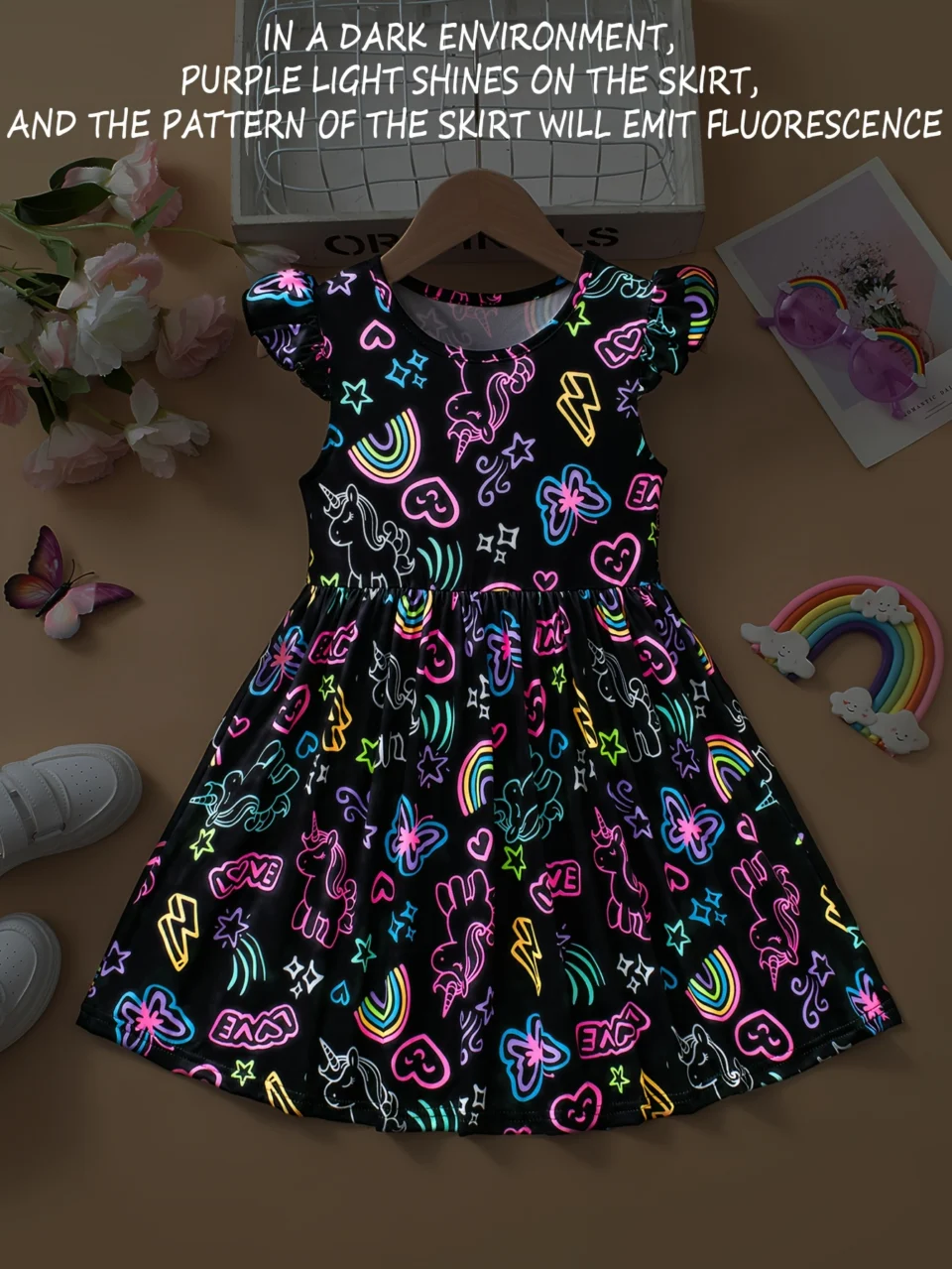Girls Dress Summer Graphic Stretch Comfort Ages 1-8