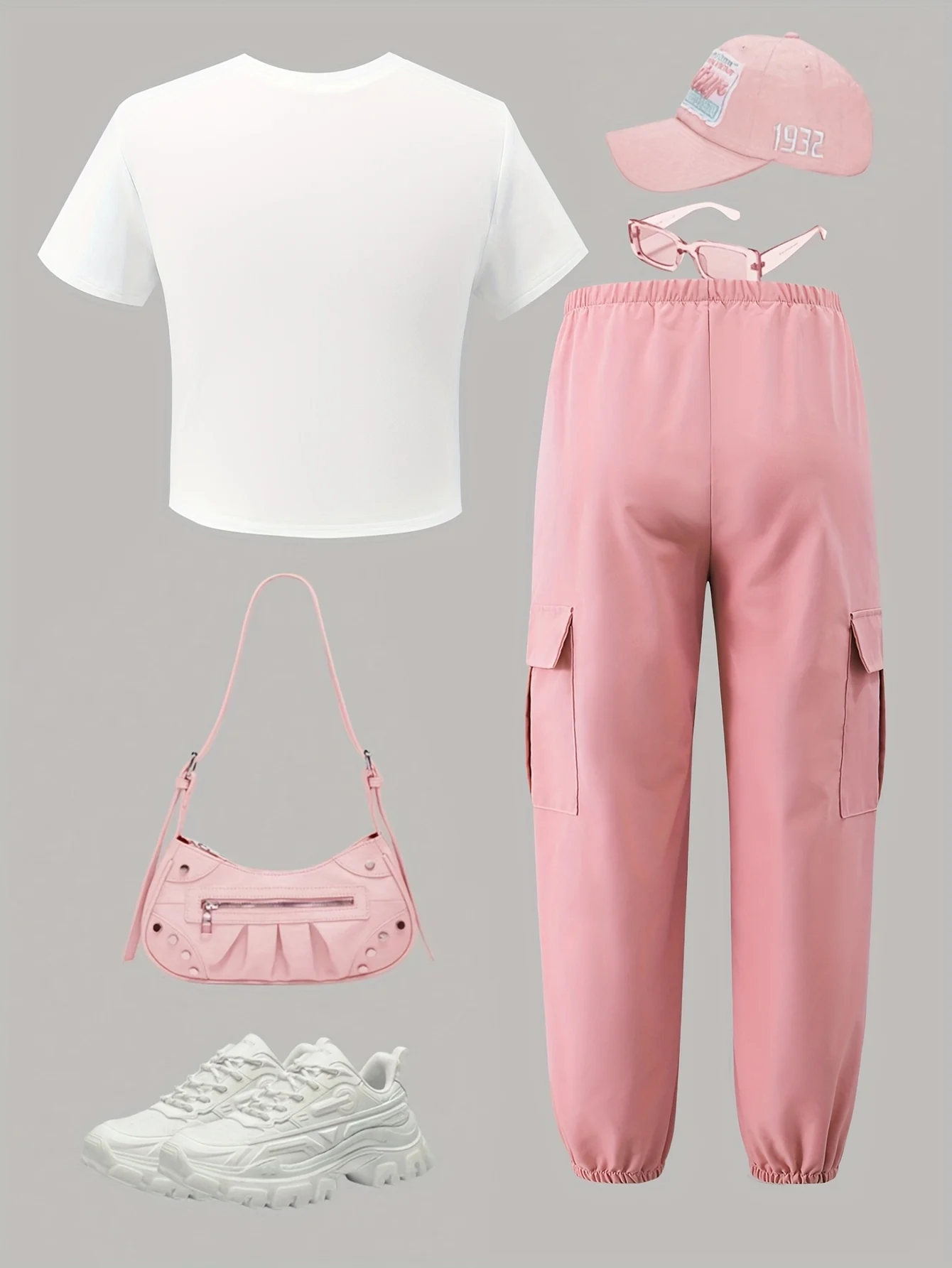 Detail 2 of Girls T-Shirt Cargo Pants Set Spring-Summer-Fall 2-Piece Star Print by LUNORIANA