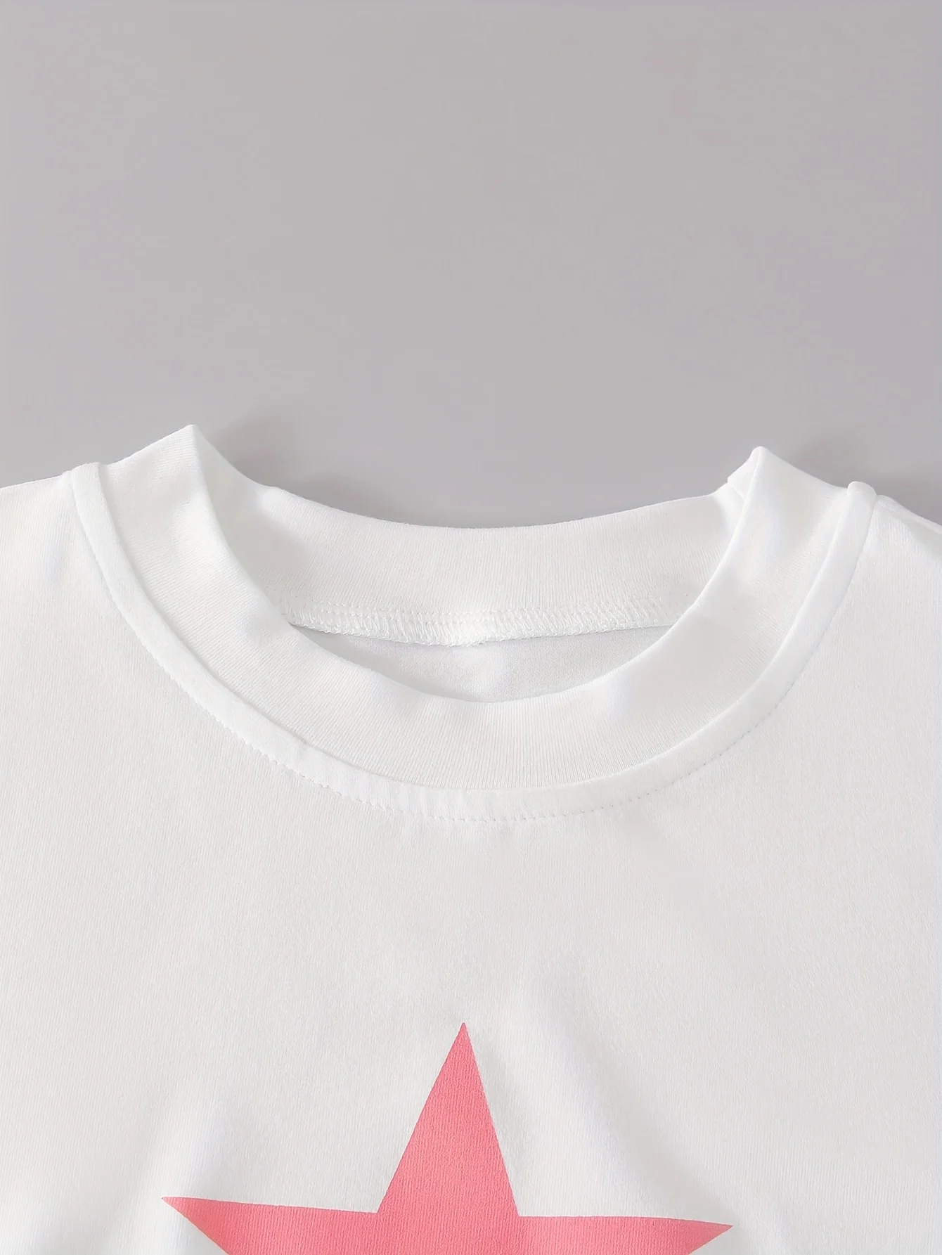 Detail 3 of Girls T-Shirt Cargo Pants Set Spring-Summer-Fall 2-Piece Star Print by LUNORIANA