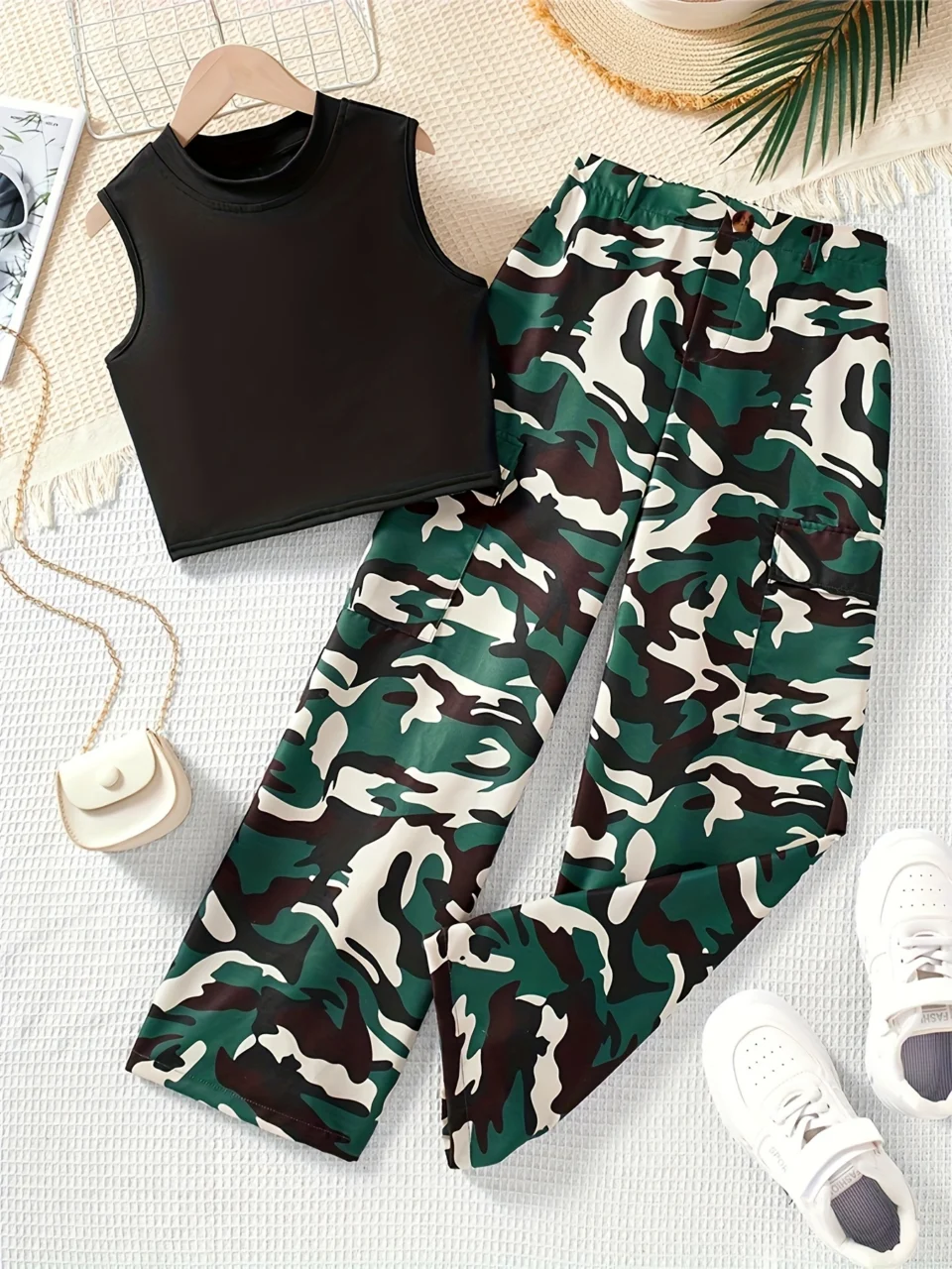 Girls Outfit Set Spring Summer 2-Piece Stretch Comfort Teen Girls