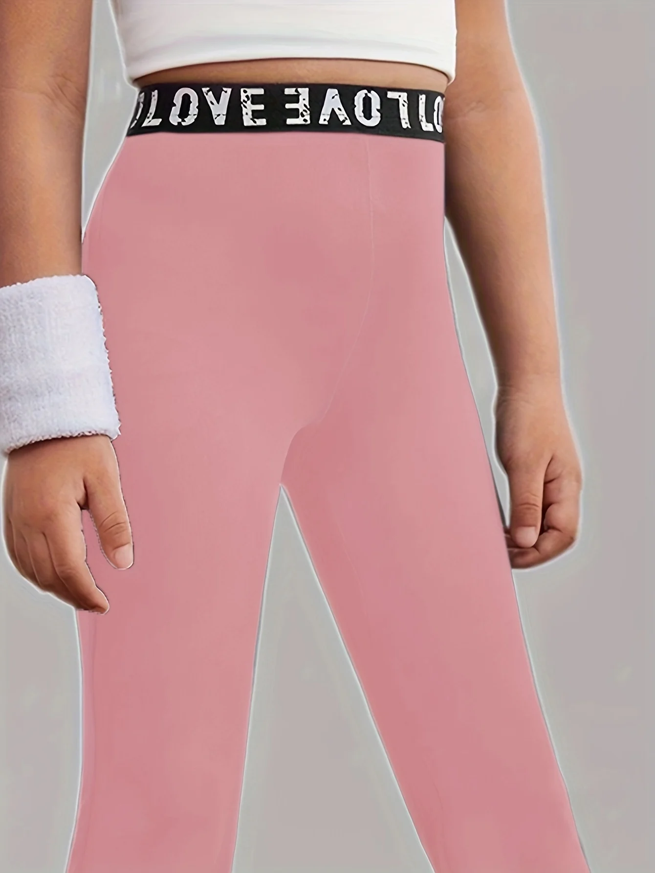 Detail 9 of Girls Flare Pants All Season Letter Print Solid Stretch Ages 3+ by LUNORIANA