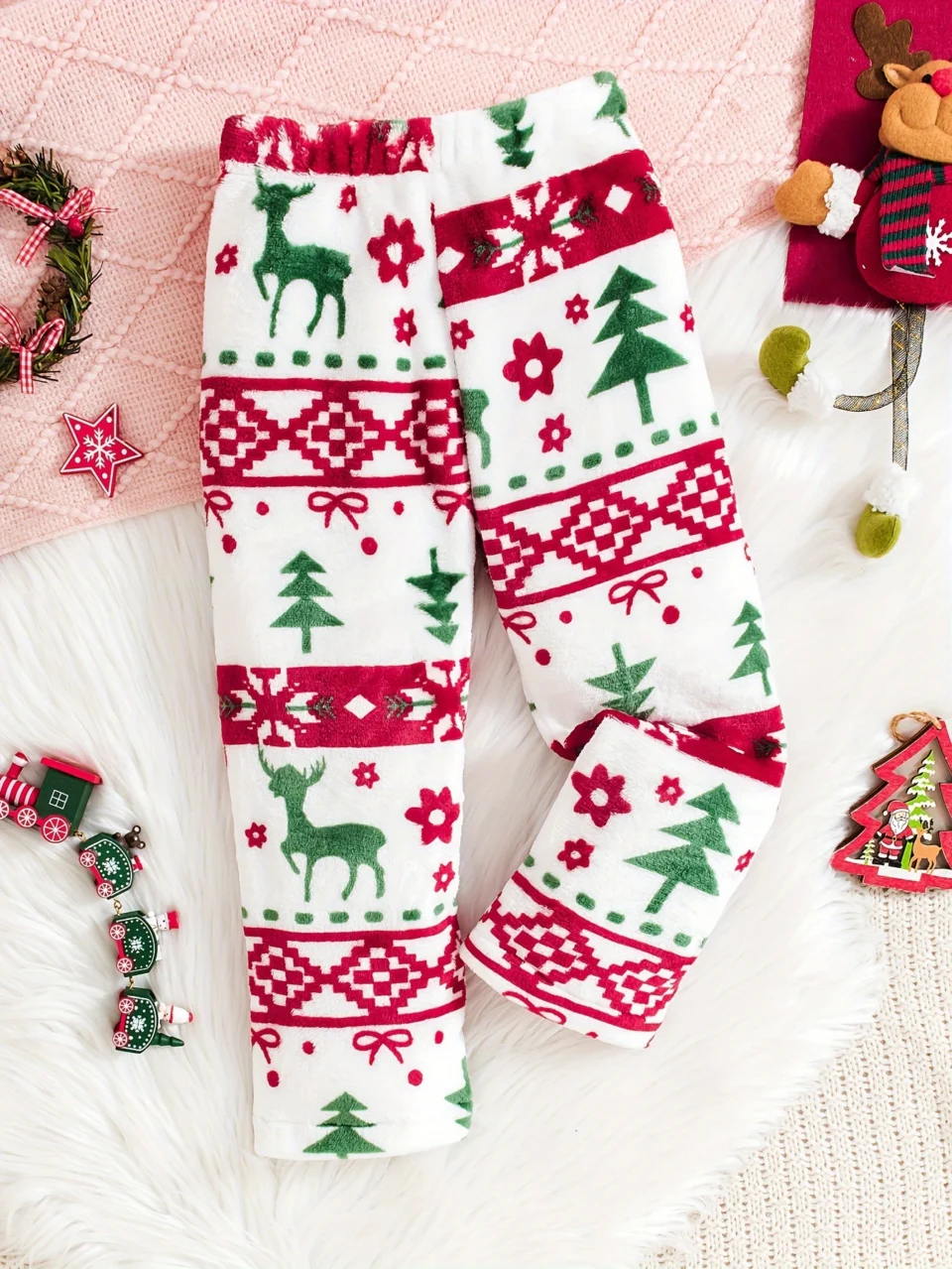 Girls Pants Set Fall Christmas Stretch Comfort Ages 1-8