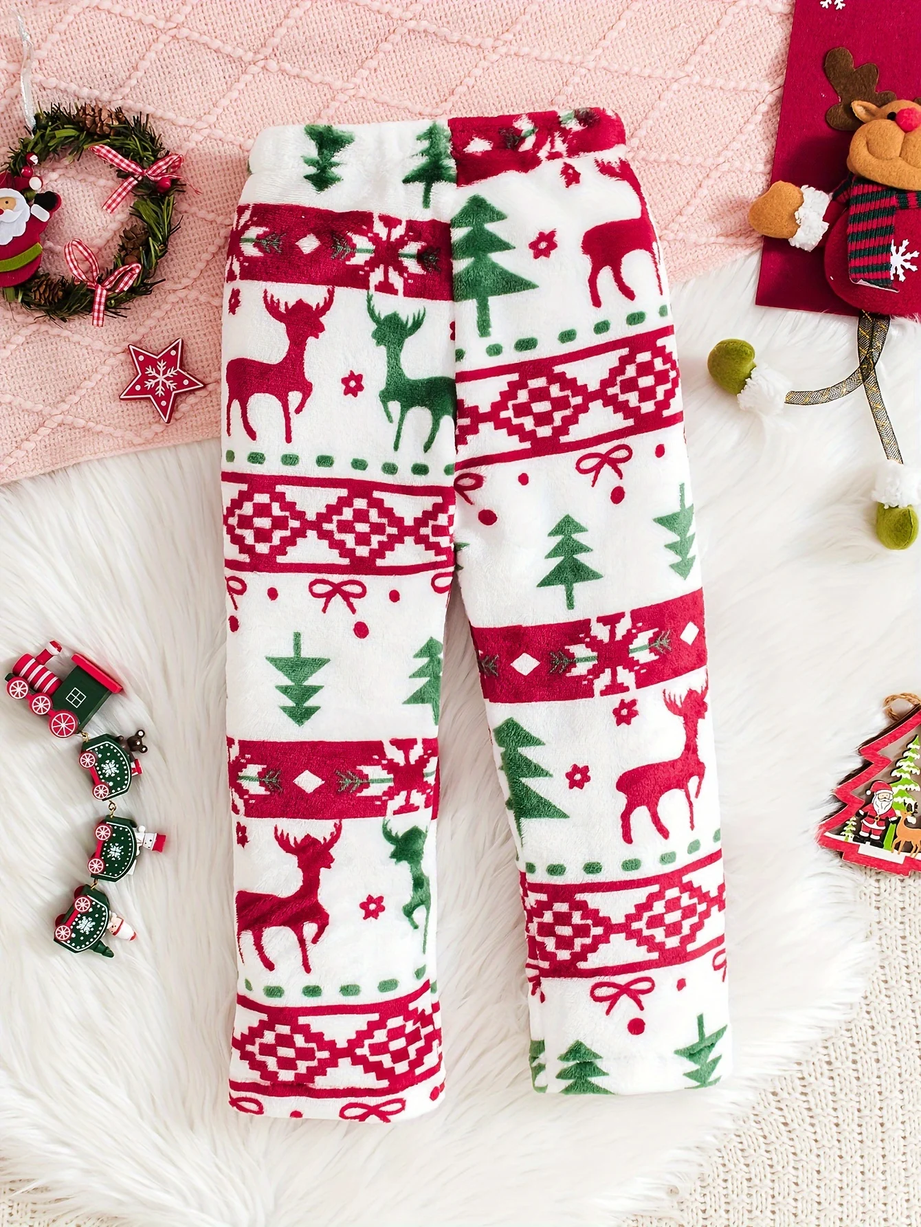 Detail 1 of Girls Pants Set Fall Christmas Stretch Comfort Ages 1-8 by LUNORIANA