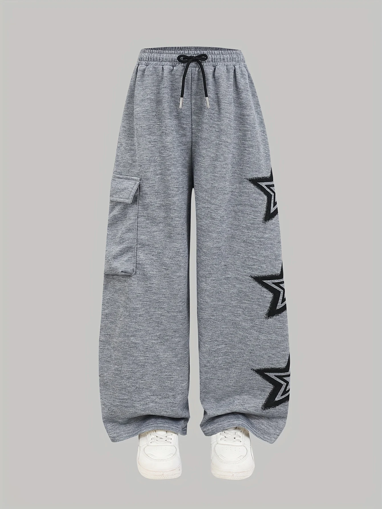 Detail 1 of Girls Y2K Streetwear Cargo Pants Graphic Print Fall Winter Easy Care by LUNORIANA