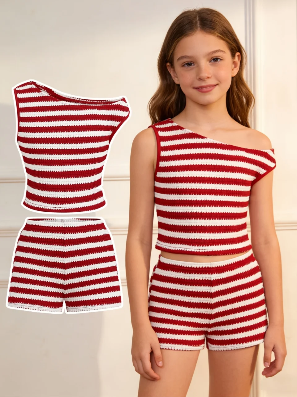 Teen Girls T-Shirt Shorts 2-Piece Set Graphic Spring Summer Stretch