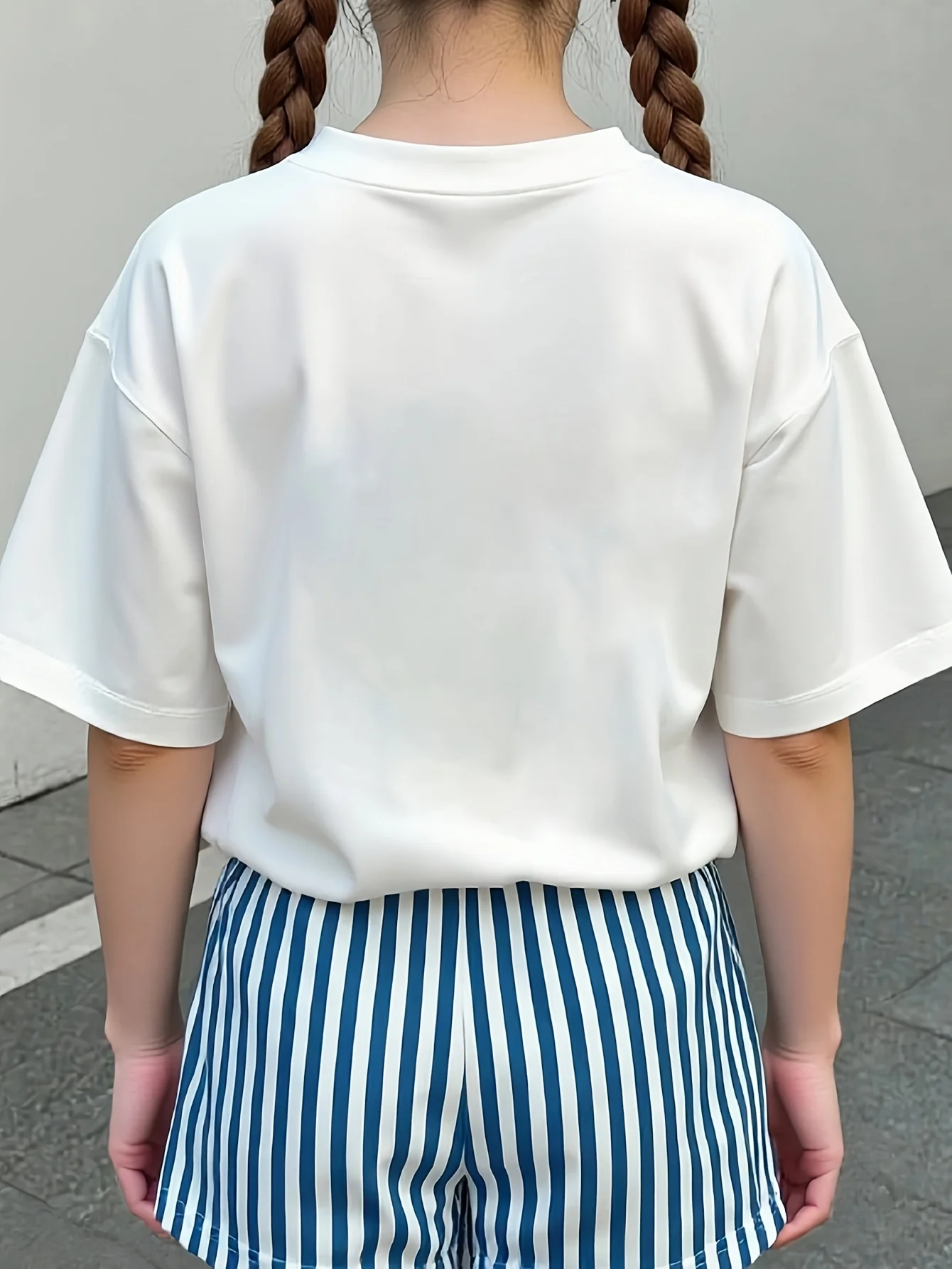 Detail 1 of Girls Loose Fit T-Shirt Shorts 2-Piece Set Graphic Spring Summer Stretch by LUNORIANA