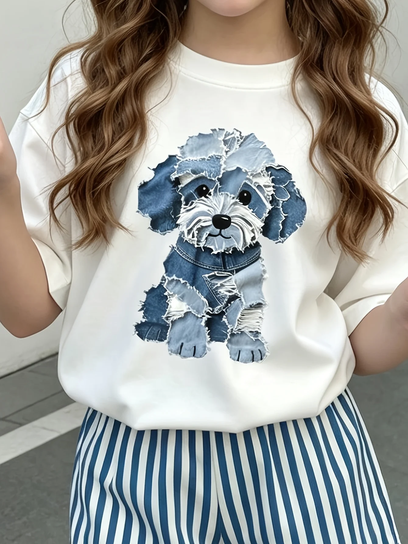 Detail 4 of Girls Loose Fit T-Shirt Shorts 2-Piece Set Graphic Spring Summer Stretch by LUNORIANA