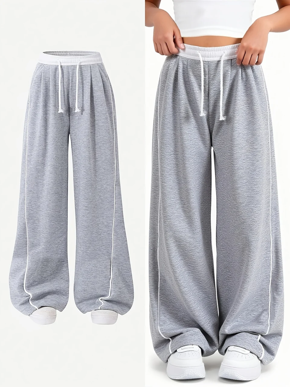 Teen Girls Loose Fit Sweatpants Solid All Season Stretch