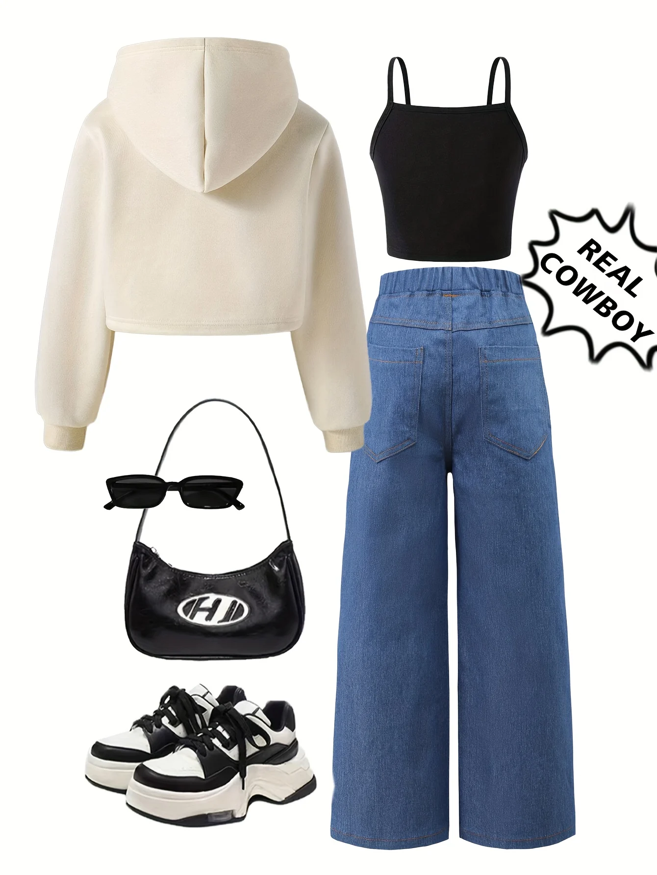 Detail 1 of Teen Girls Hoodie Jeans 3-Piece Set Graphic Fall Winter Easy Care by LUNORIANA