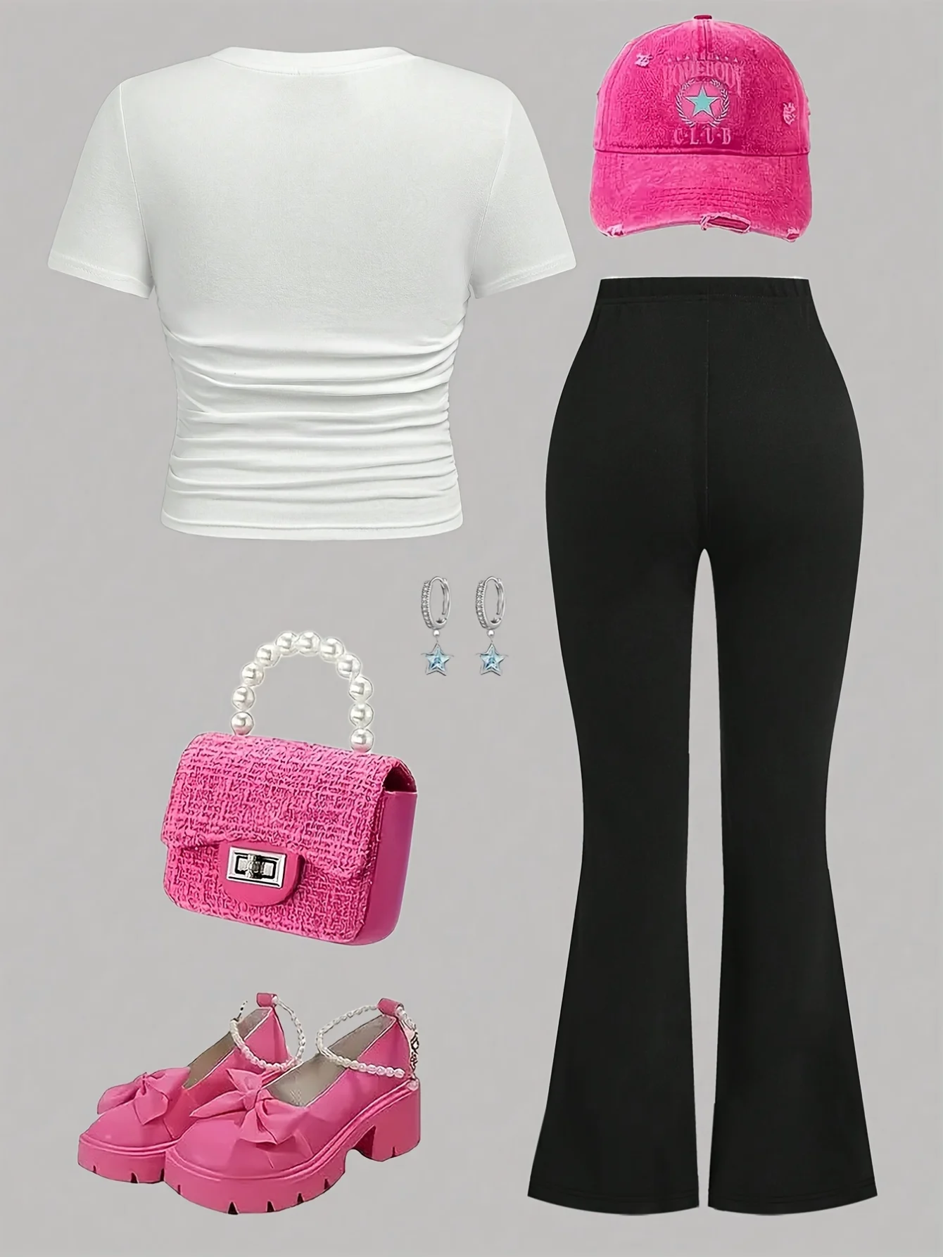 Detail 1 of Girls T-Shirt Flare Pants 2-Piece Set Graphic Spring Summer Stretch - SPUID 387986855 by LUNORIANA
