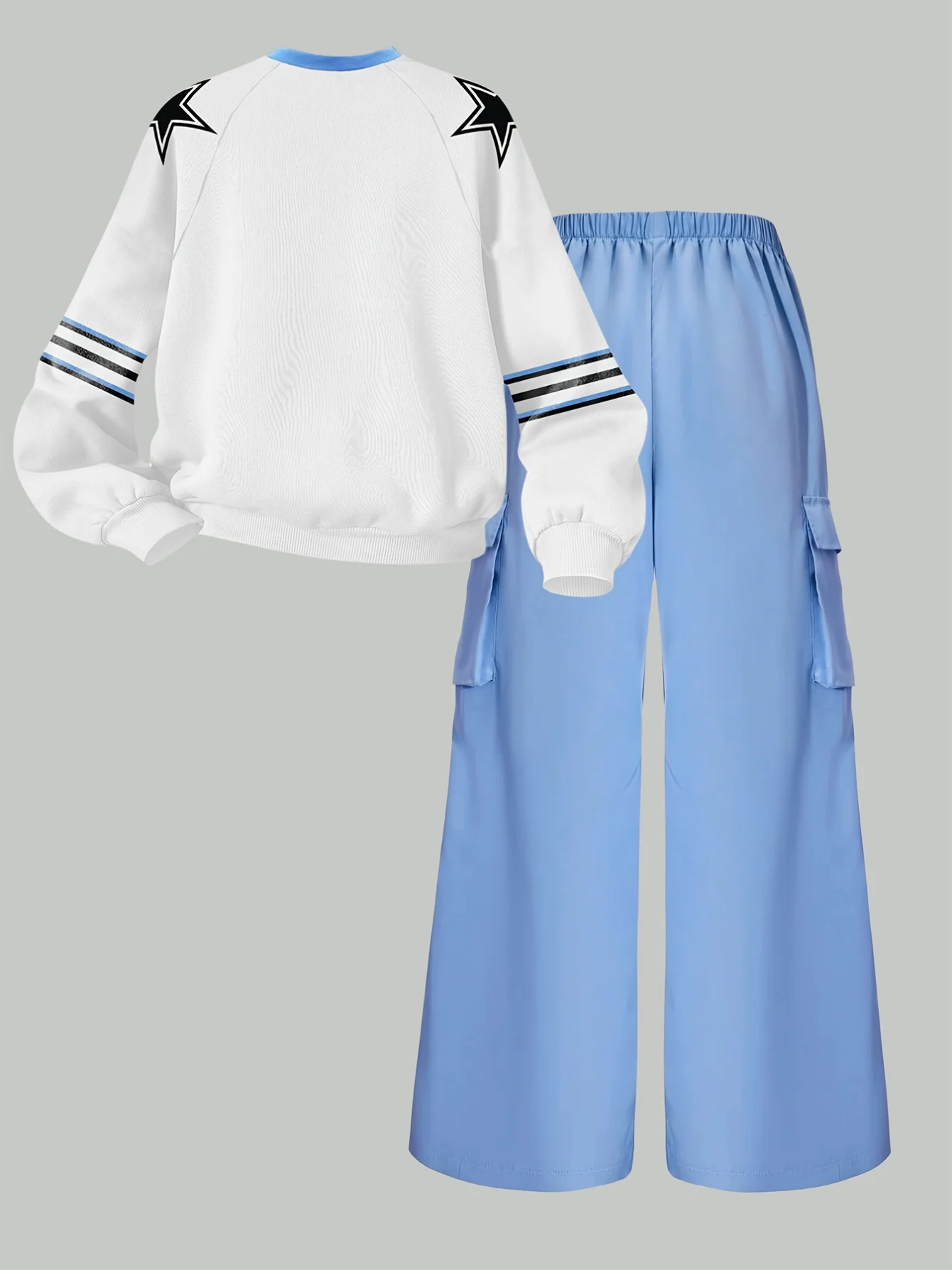 Detail 3 of Teen Girls Y2K T-Shirt Cargo Pants 2-Piece Set Graphic Print Fall Stretch by LUNORIANA