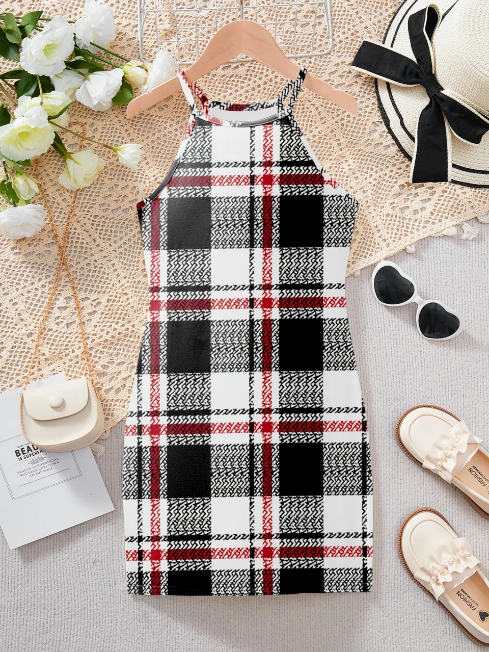 Girls Cami Dress Graphic Spring Summer Stretch