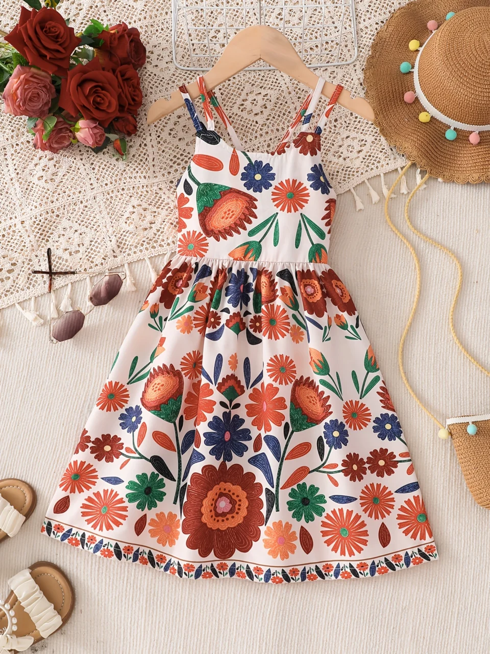 Girls Cami Dress Graphic Spring Summer Easy Care - SPUID 1574538373