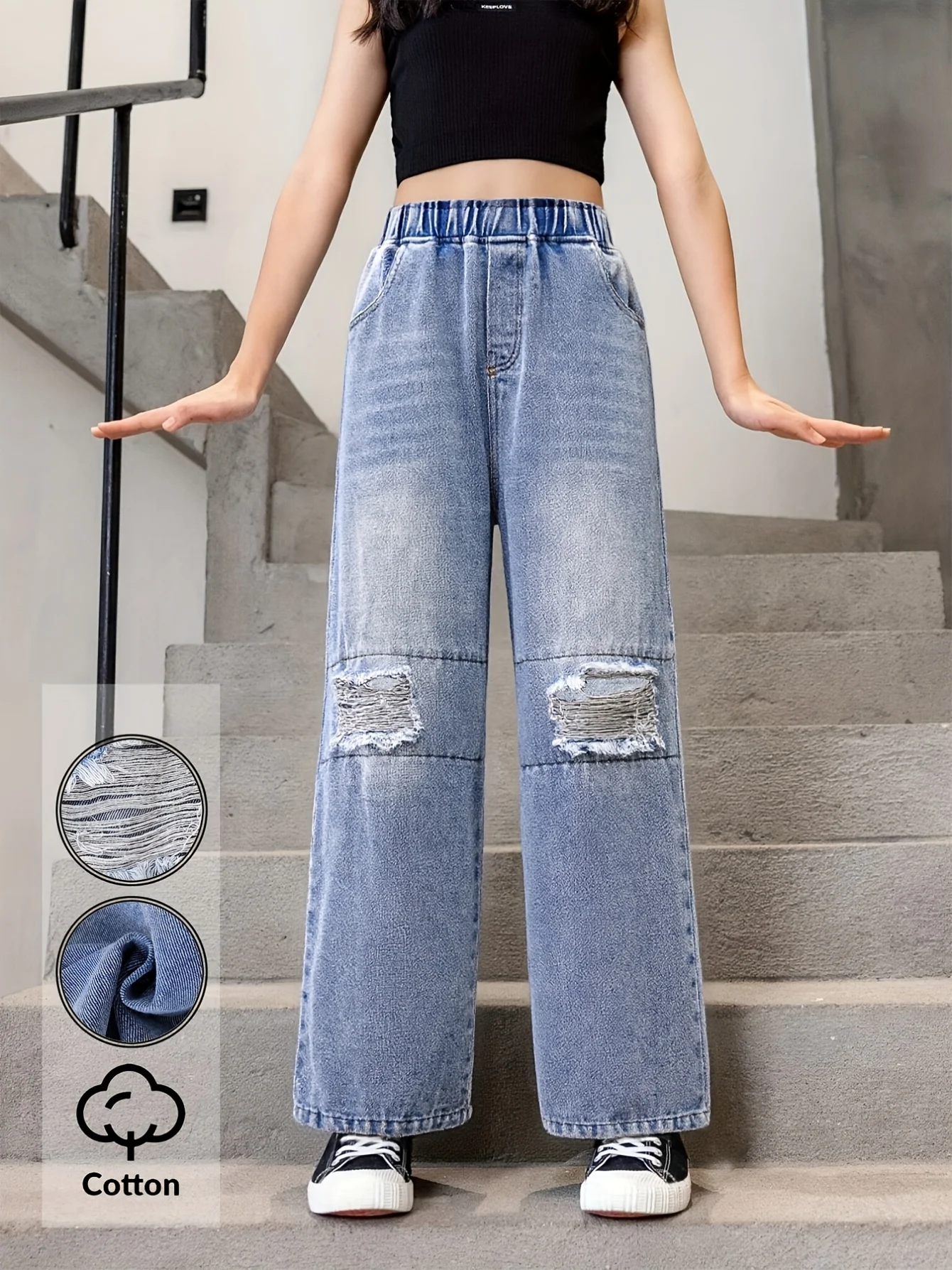 Detail 3 of Girls Jeans Graphic Fall Easy Care by LUNORIANA