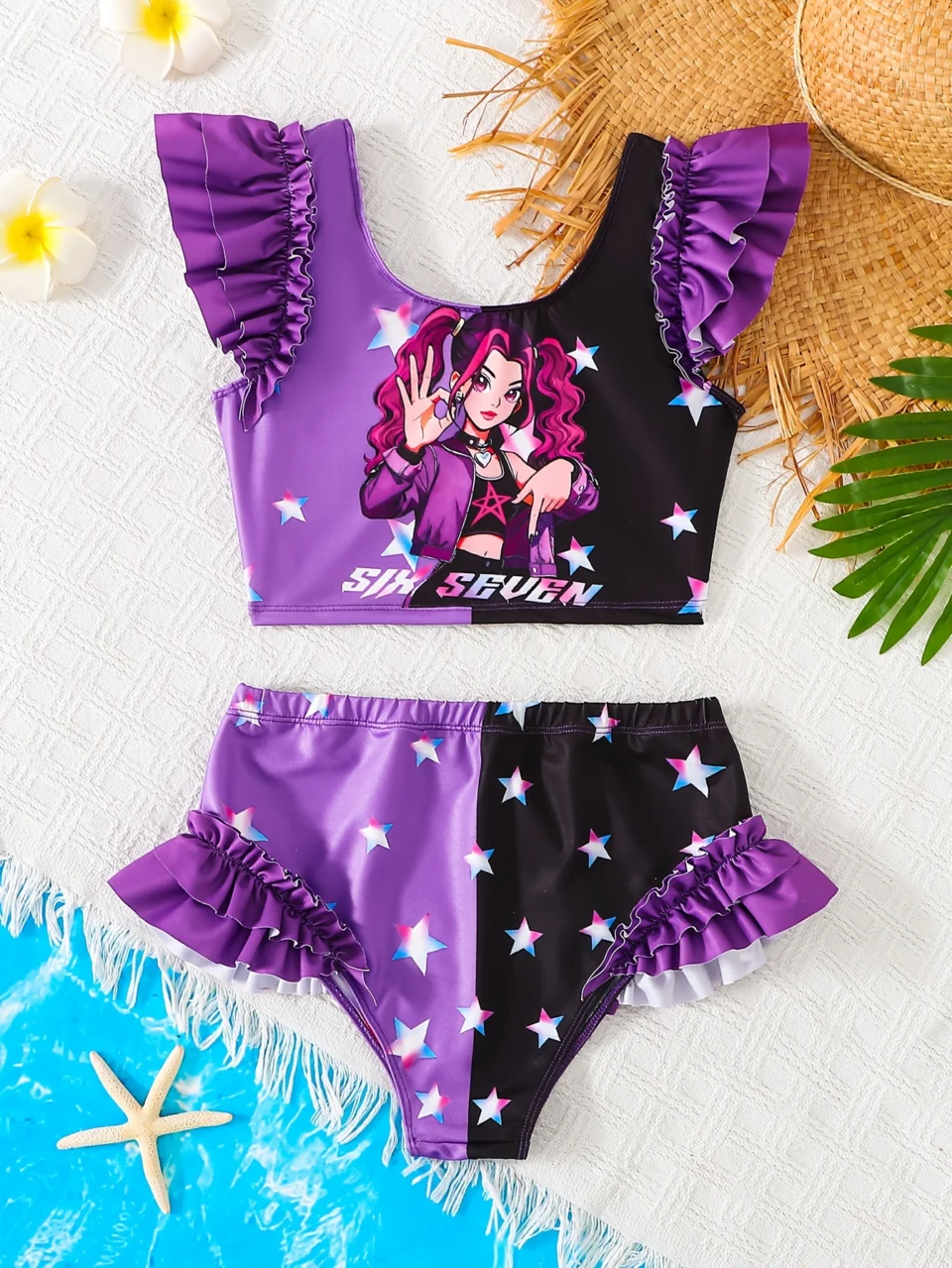 Teen Girls Pants 2-Piece Set Graphic Spring Summer Easy Care
