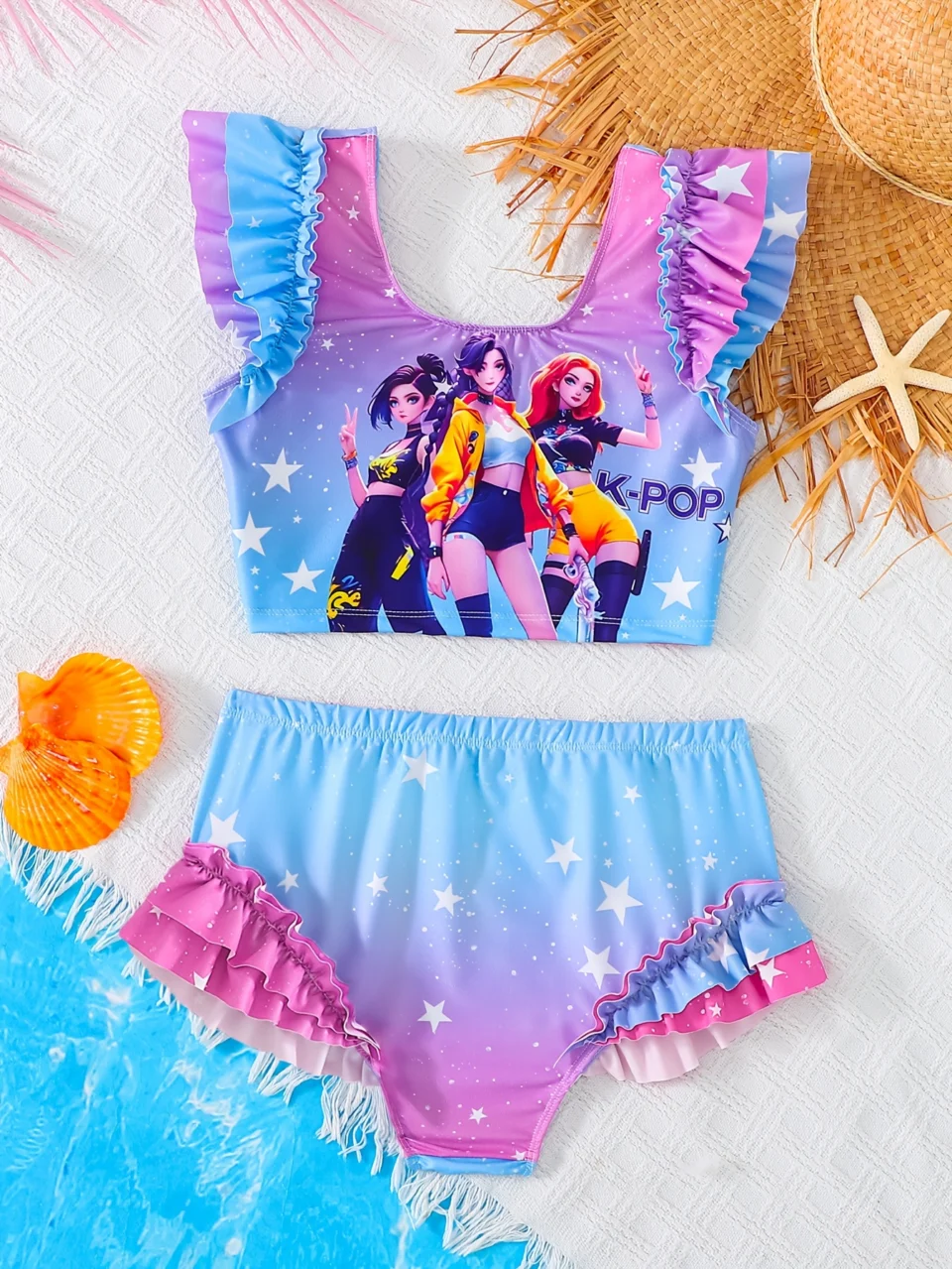 Girls Pants 2-Piece Set Graphic Spring Summer Easy Care - SPUID 3400121423
