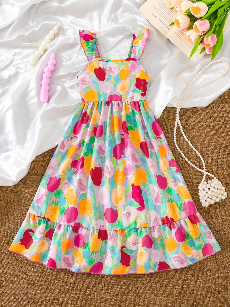 Girls Cami Dress Graphic Spring Summer Easy Care - SPUID 6646502599