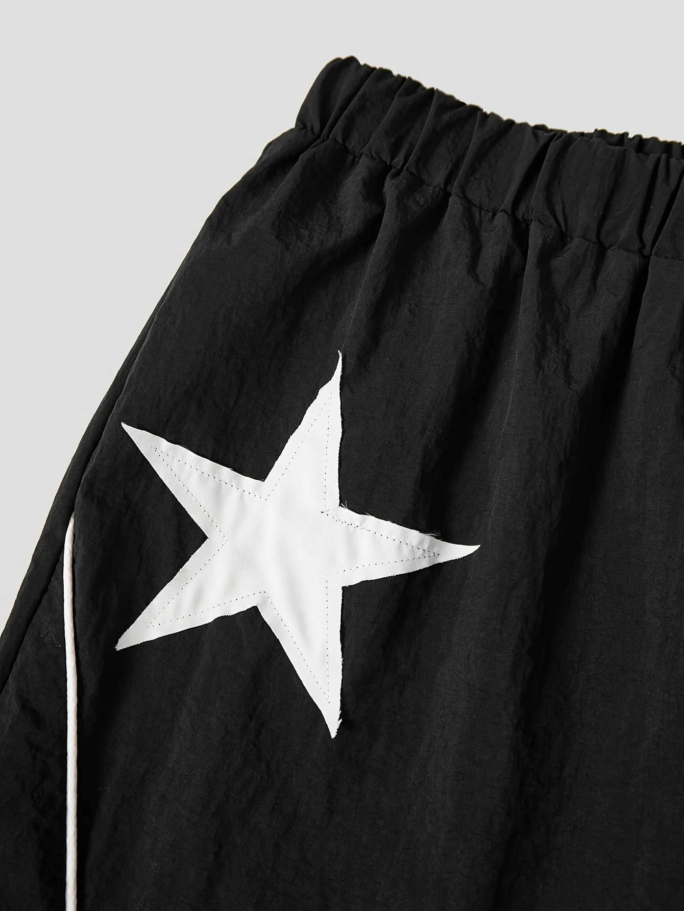 Girls Black Wide Leg Pants 2-Pack, Star Patch Contrast Cord Trousers gallery view