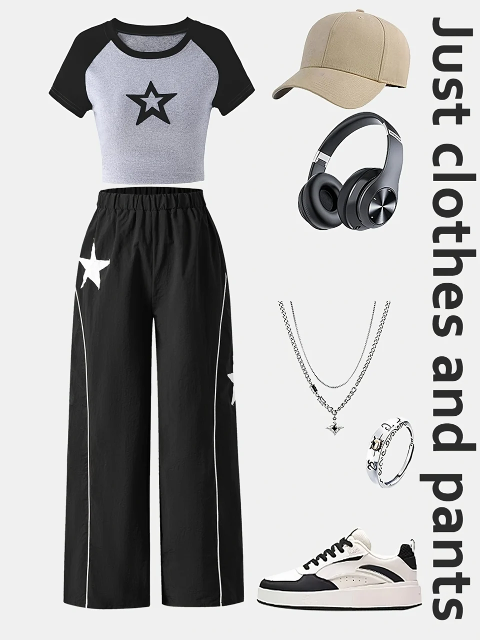 Girls Side Stripe Raglan T-Shirt Wide Leg Pants 2-Piece Set Spring Summer