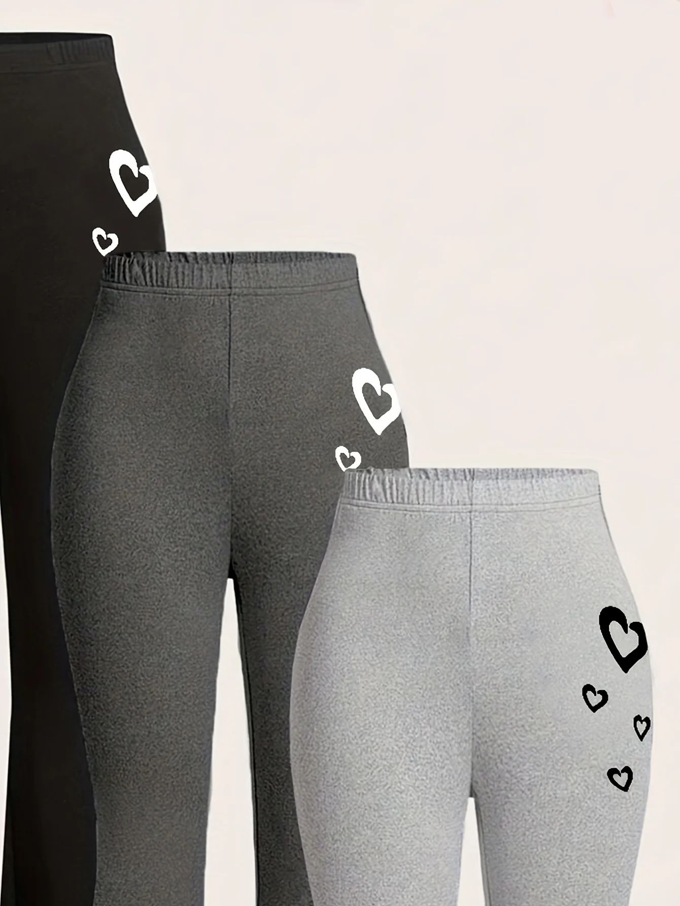 Detail 5 of Girls Heart Print Star Print Flare Pants All Season by LUNORIANA