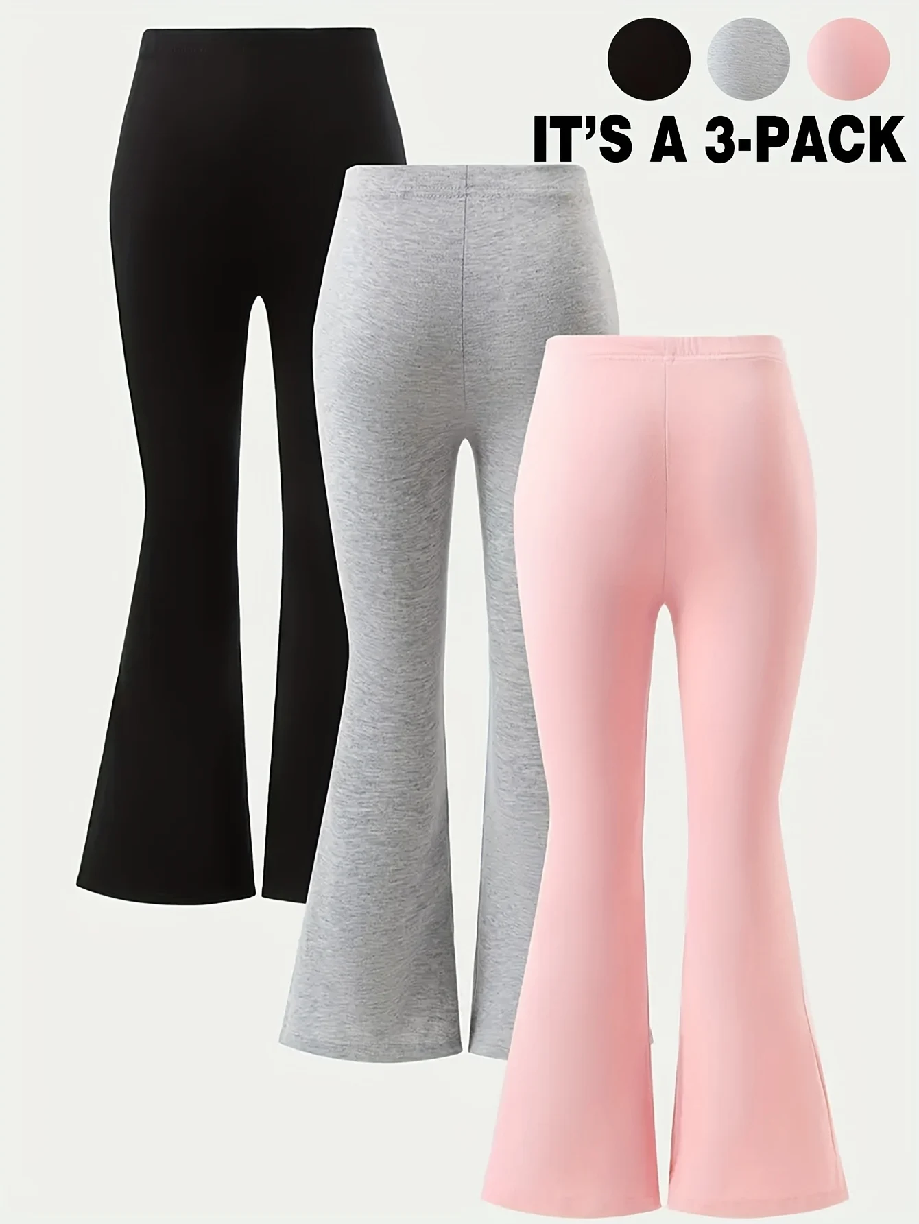 Detail 7 of Girls Heart Print Star Print Flare Pants All Season by LUNORIANA