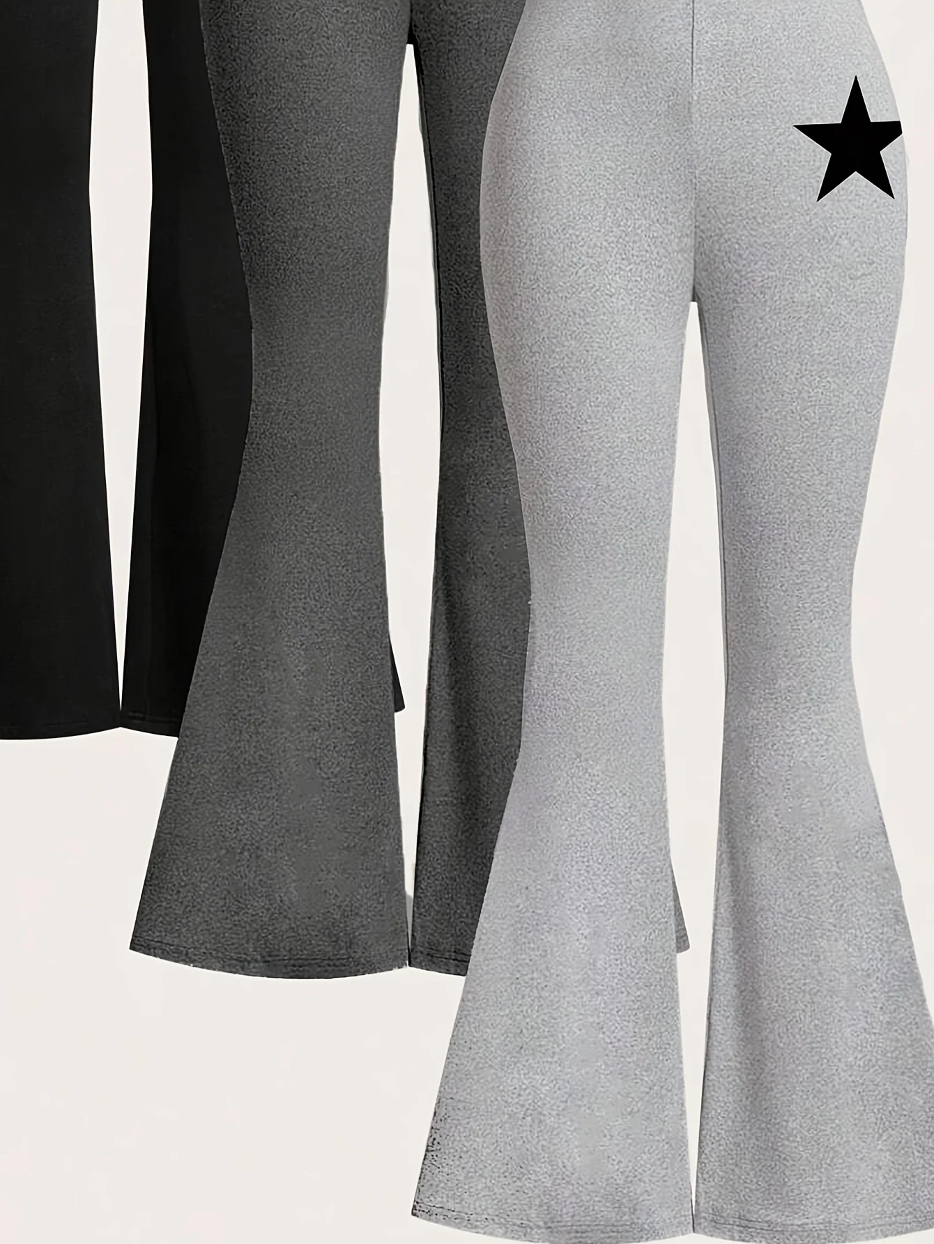 Detail 12 of Girls Heart Print Star Print Flare Pants All Season by LUNORIANA