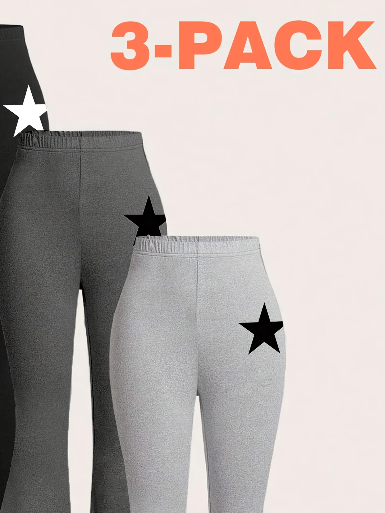 Detail 11 of Girls Heart Print Star Print Flare Pants All Season by LUNORIANA