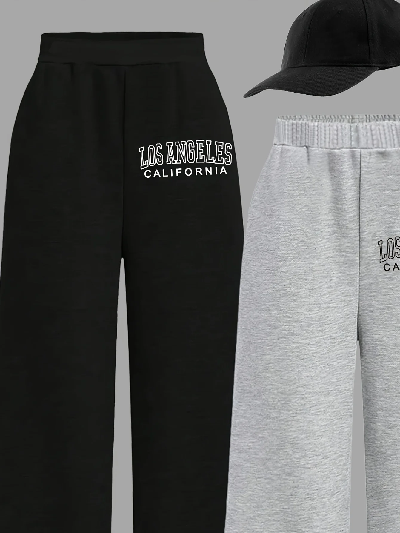 Detail 4 of Girls Letter Print Sporty Wide Leg Pants All Season by LUNORIANA