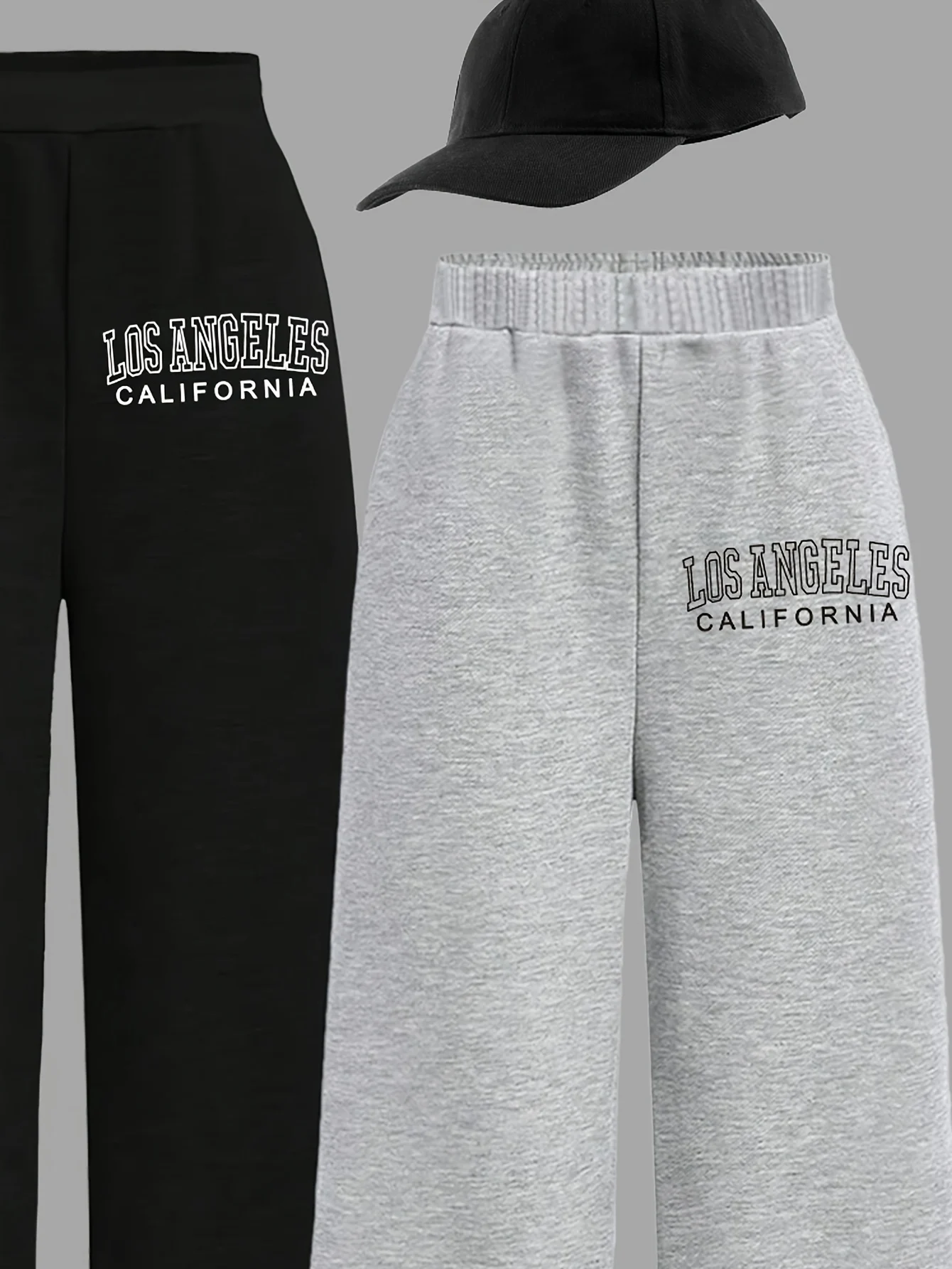 Detail 2 of Girls Letter Print Sporty Wide Leg Pants All Season by LUNORIANA