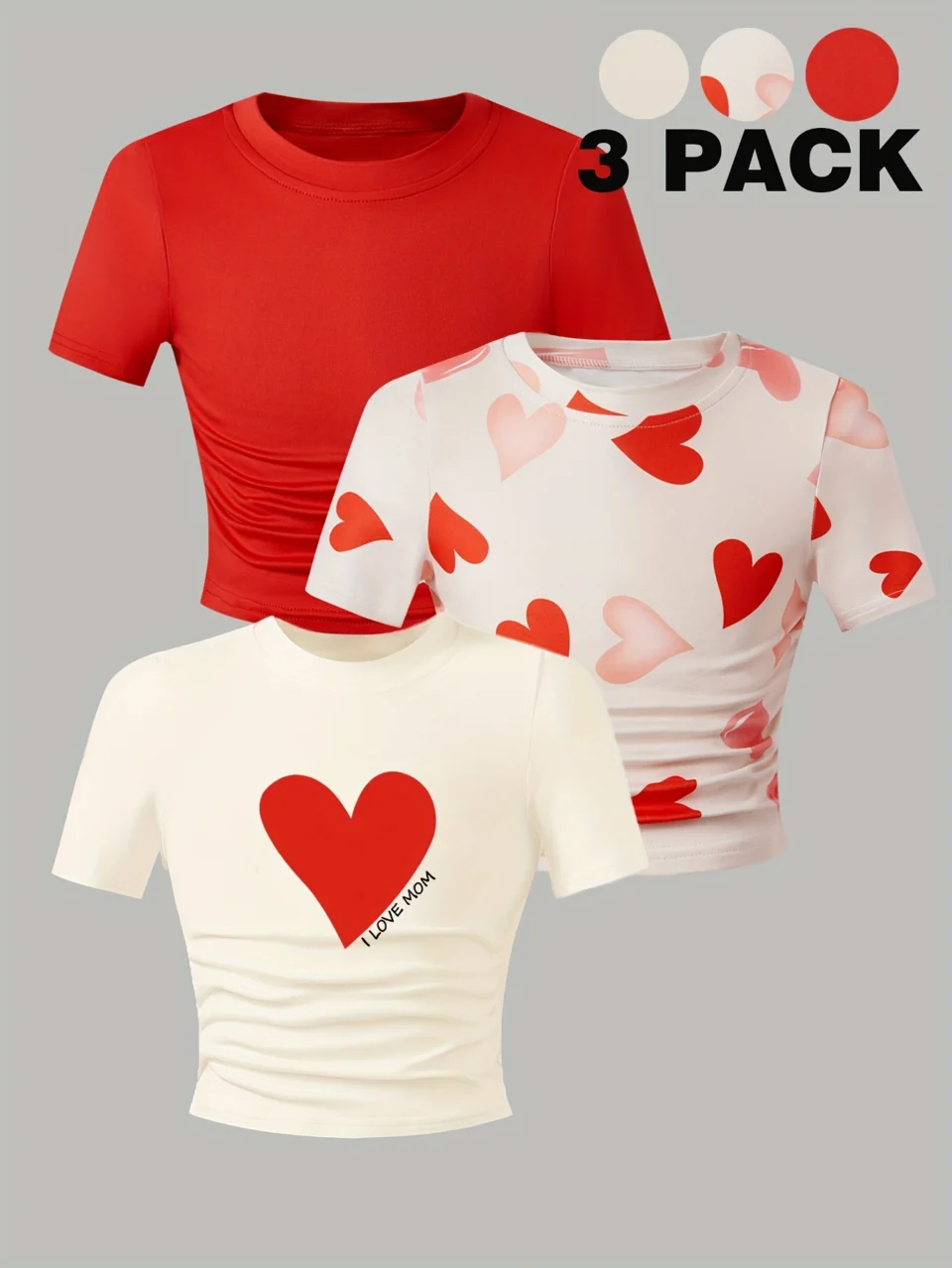 Girls Heart Graphic T-Shirts Summer