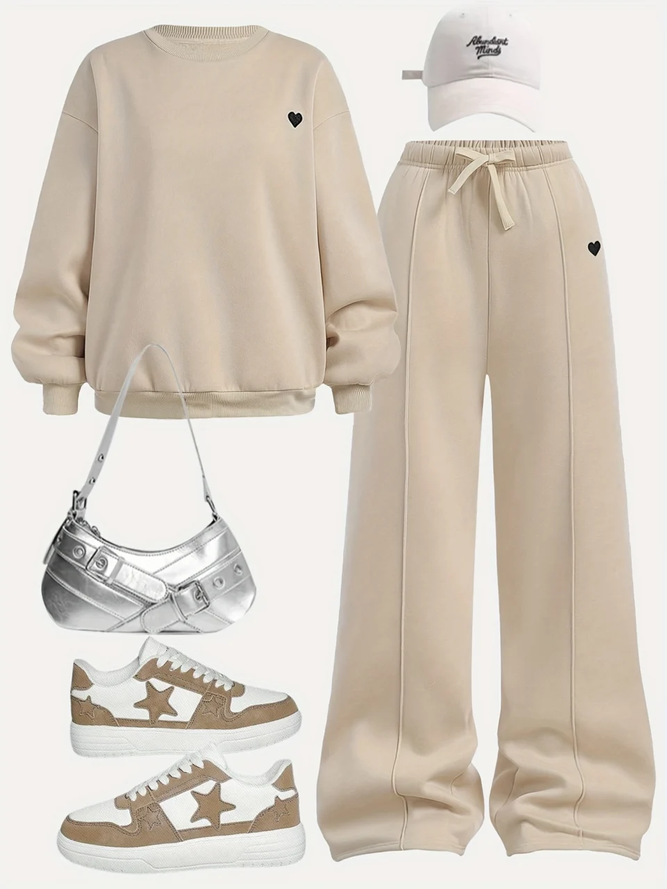 Girls Boho Solid Sweatshirt Pants 2-Piece Set Fall Winter