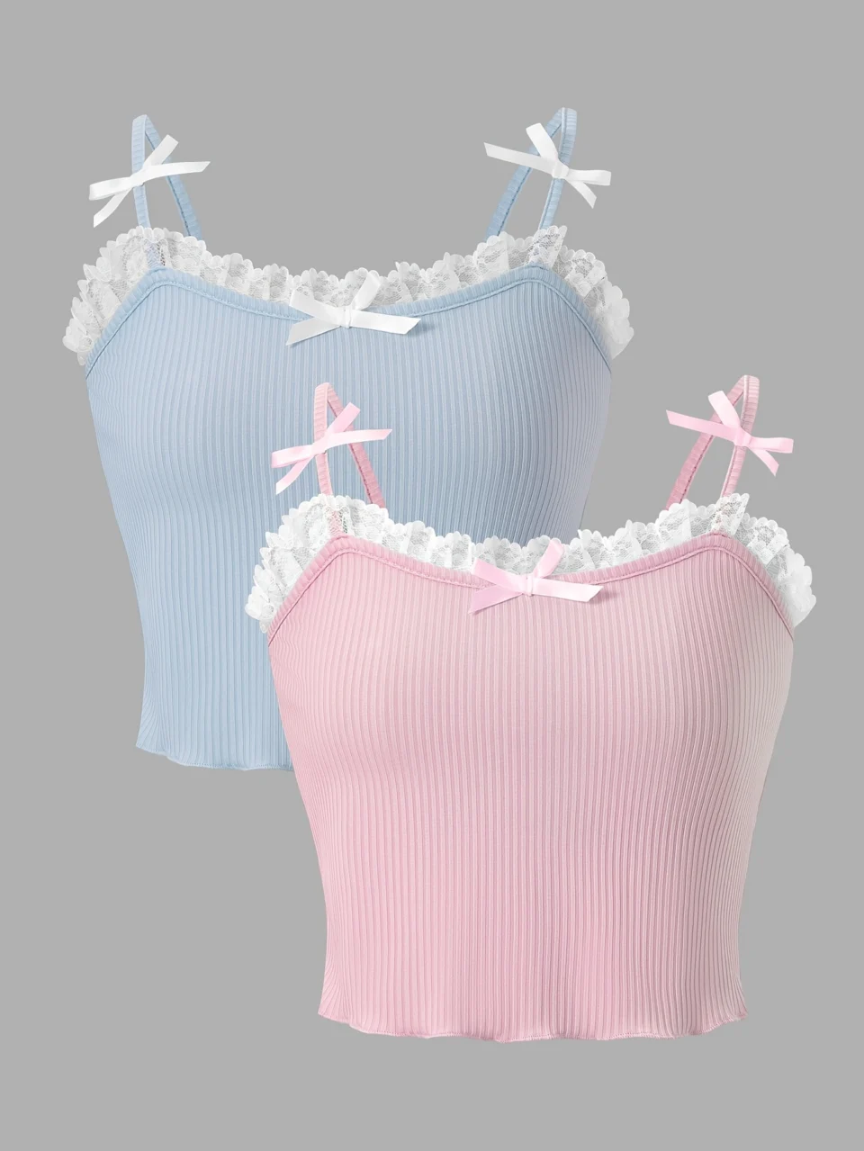 Girls Bow Ruffle Cami Tops Summer