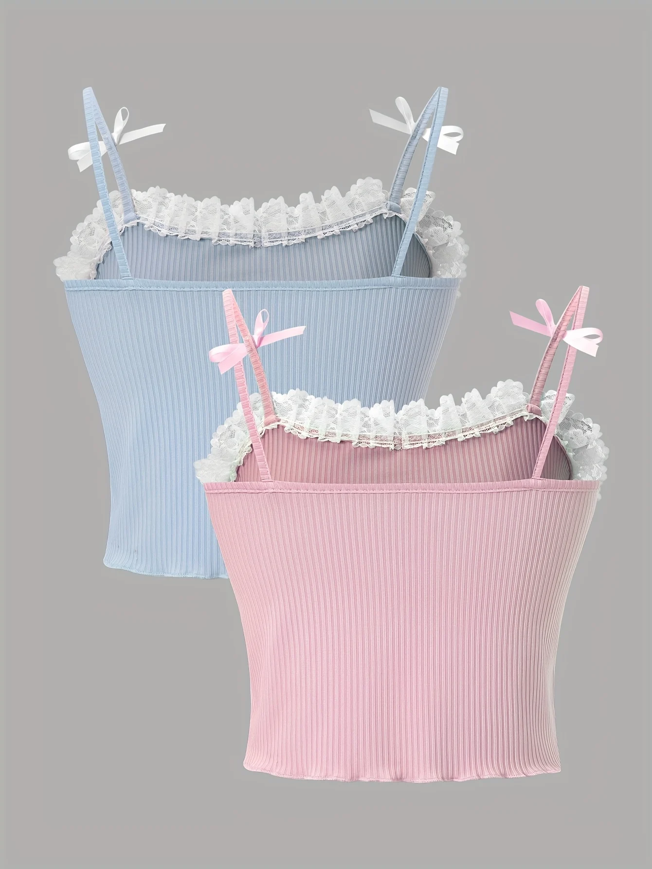 Detail 1 of Girls Bow Ruffle Cami Tops Summer by LUNORIANA