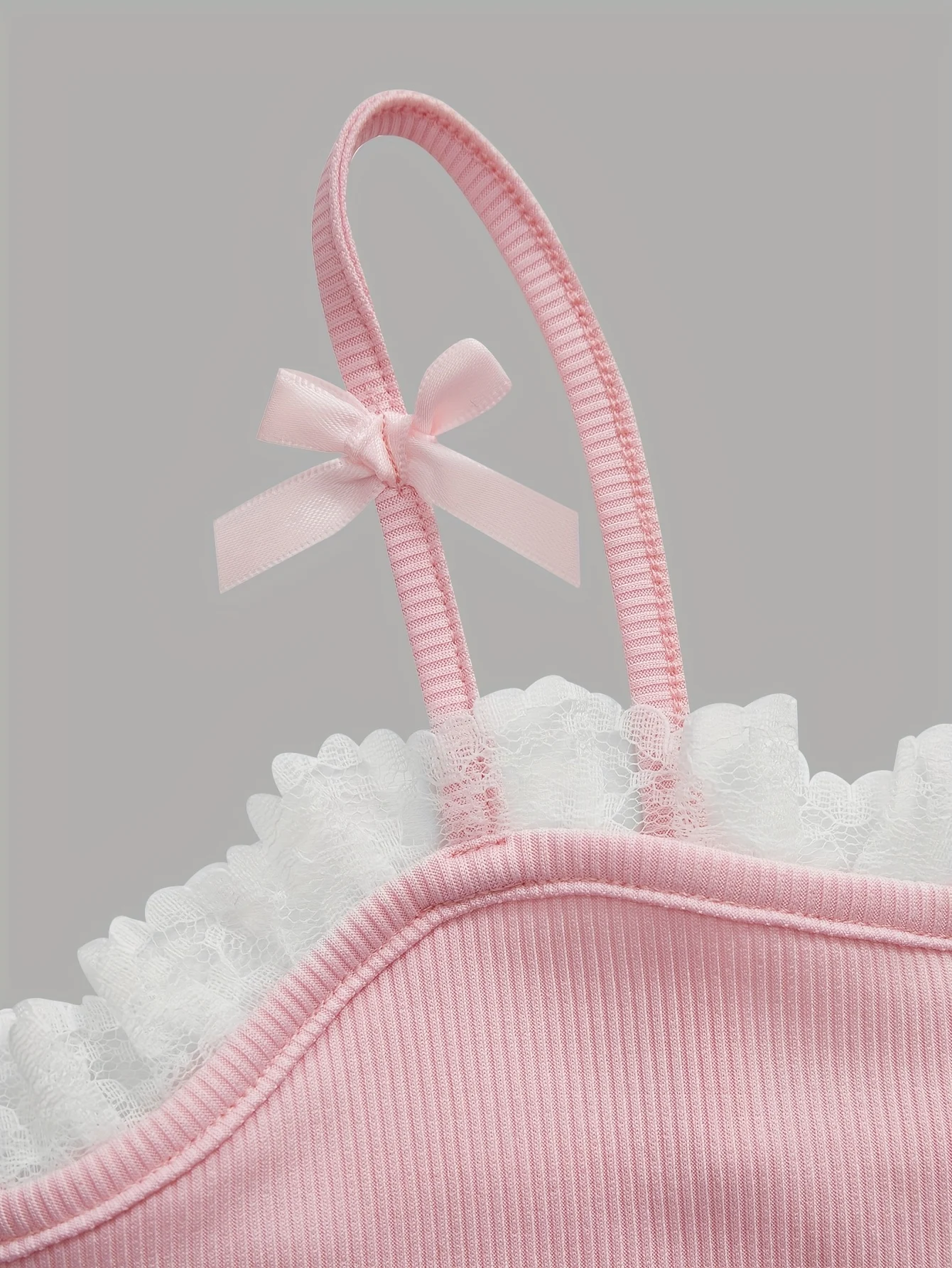 Detail 4 of Girls Bow Ruffle Cami Tops Summer by LUNORIANA