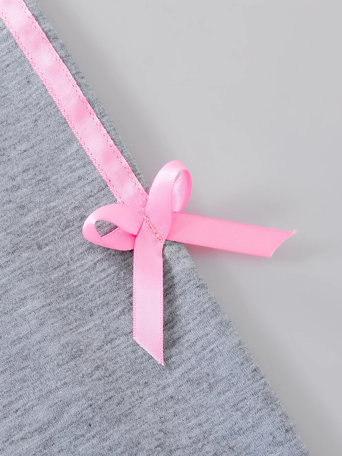 Detail 4 of Girls Bow Solid Sweatshirt Wide Leg Pants 2-Piece Set Fall - SPUID 8452964609 by LUNORIANA