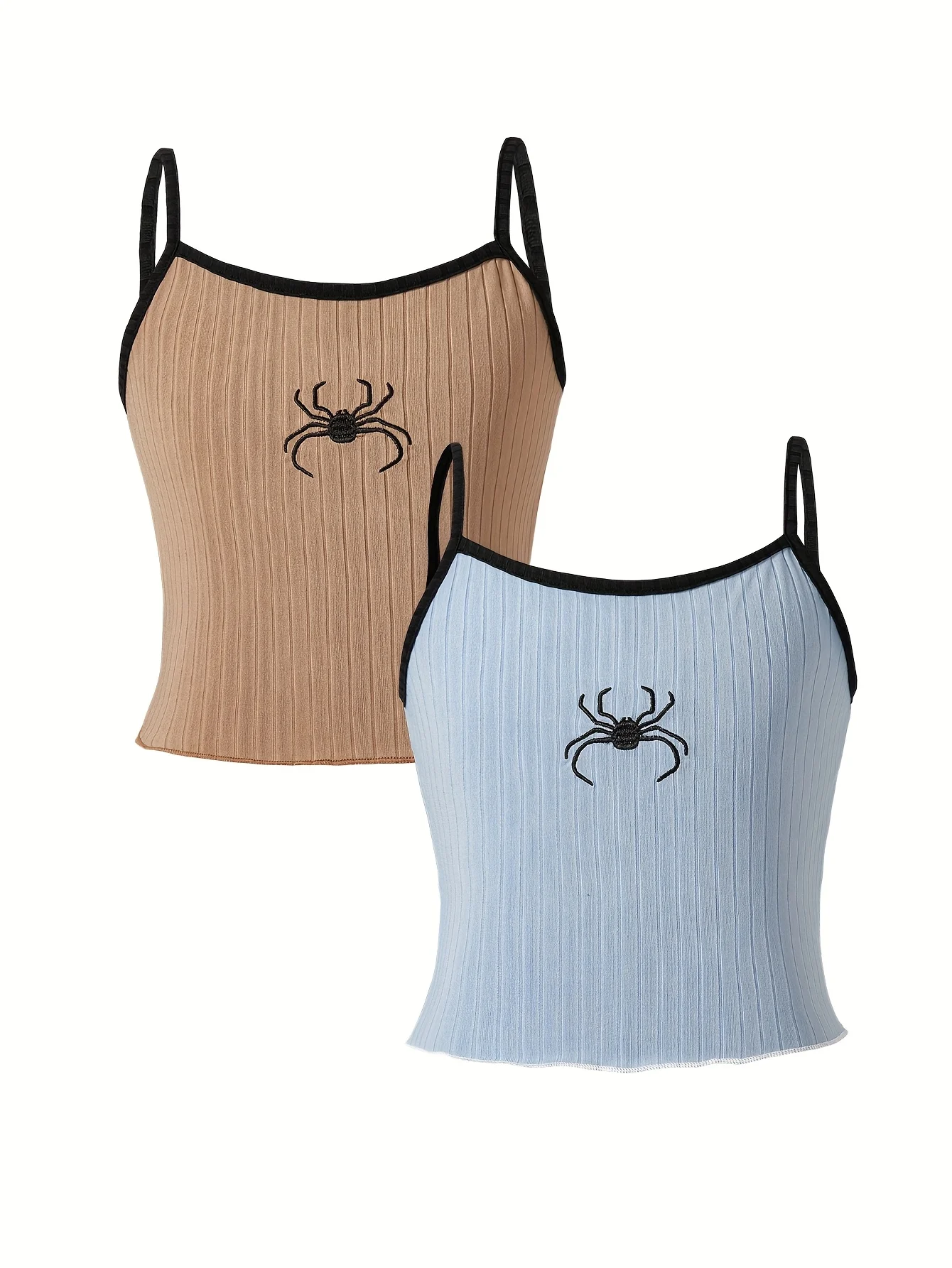 Girls Spider Embroidery Cami Tops Summer