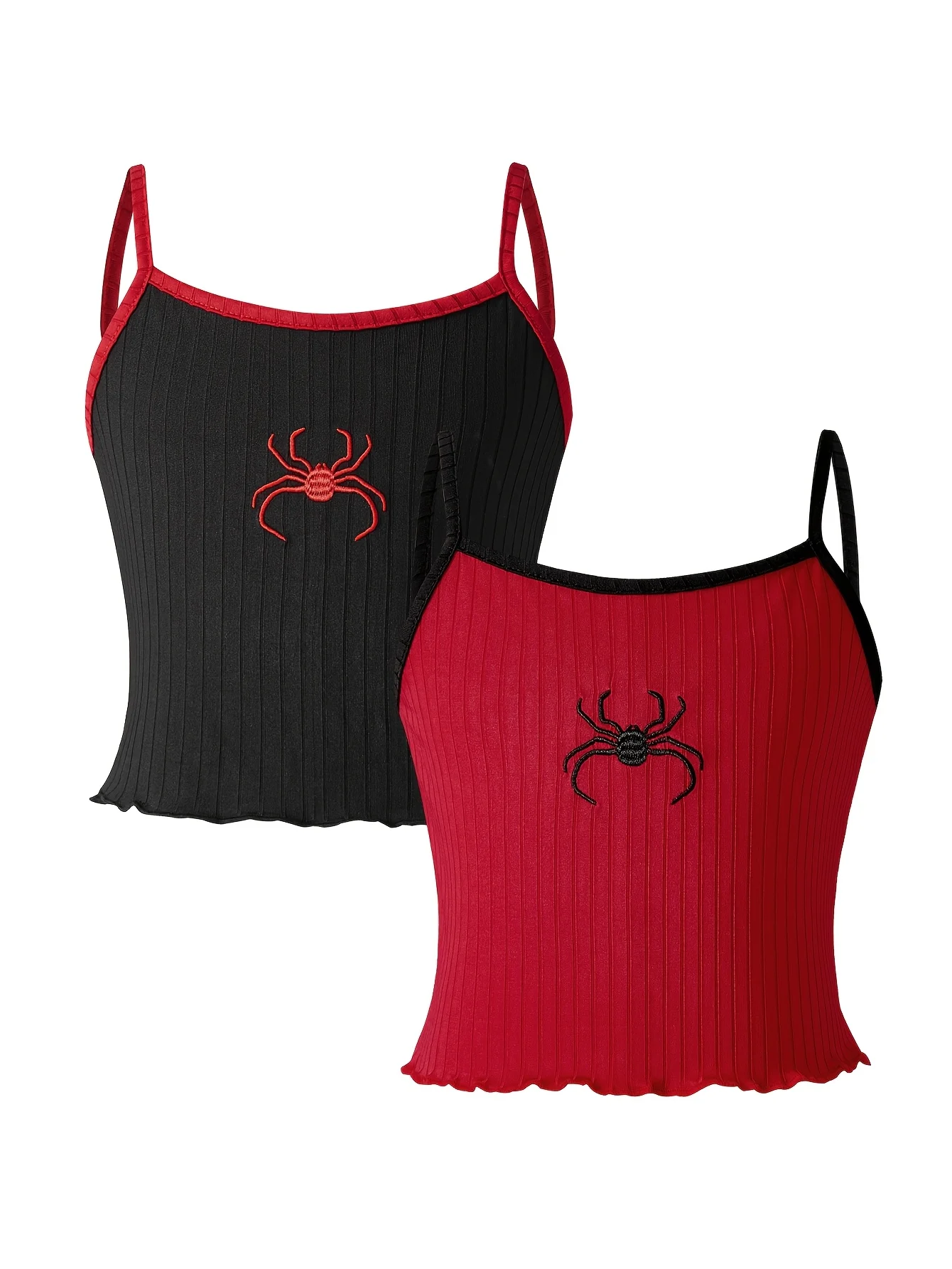 Girls Spider Embroidery Cami Tops Summer