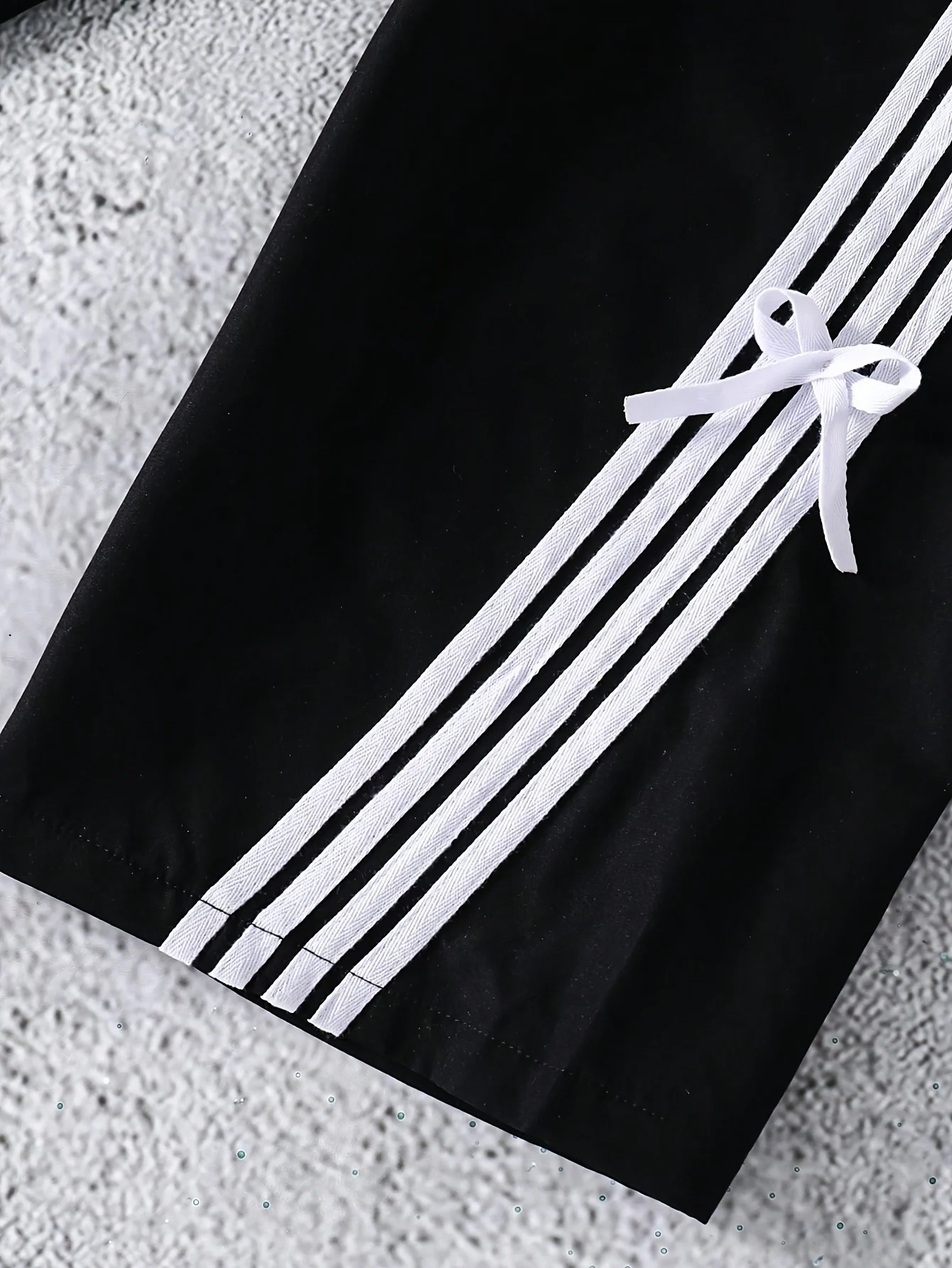 Detail 3 of Girls Stripe Bow Straight Leg Pants Spring Summer by LUNORIANA