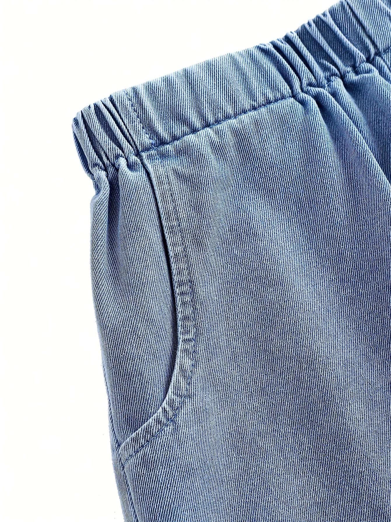 Detail 4 of Girls Bow Denim Denim Top Shorts 2-Piece Set Spring Summer by LUNORIANA