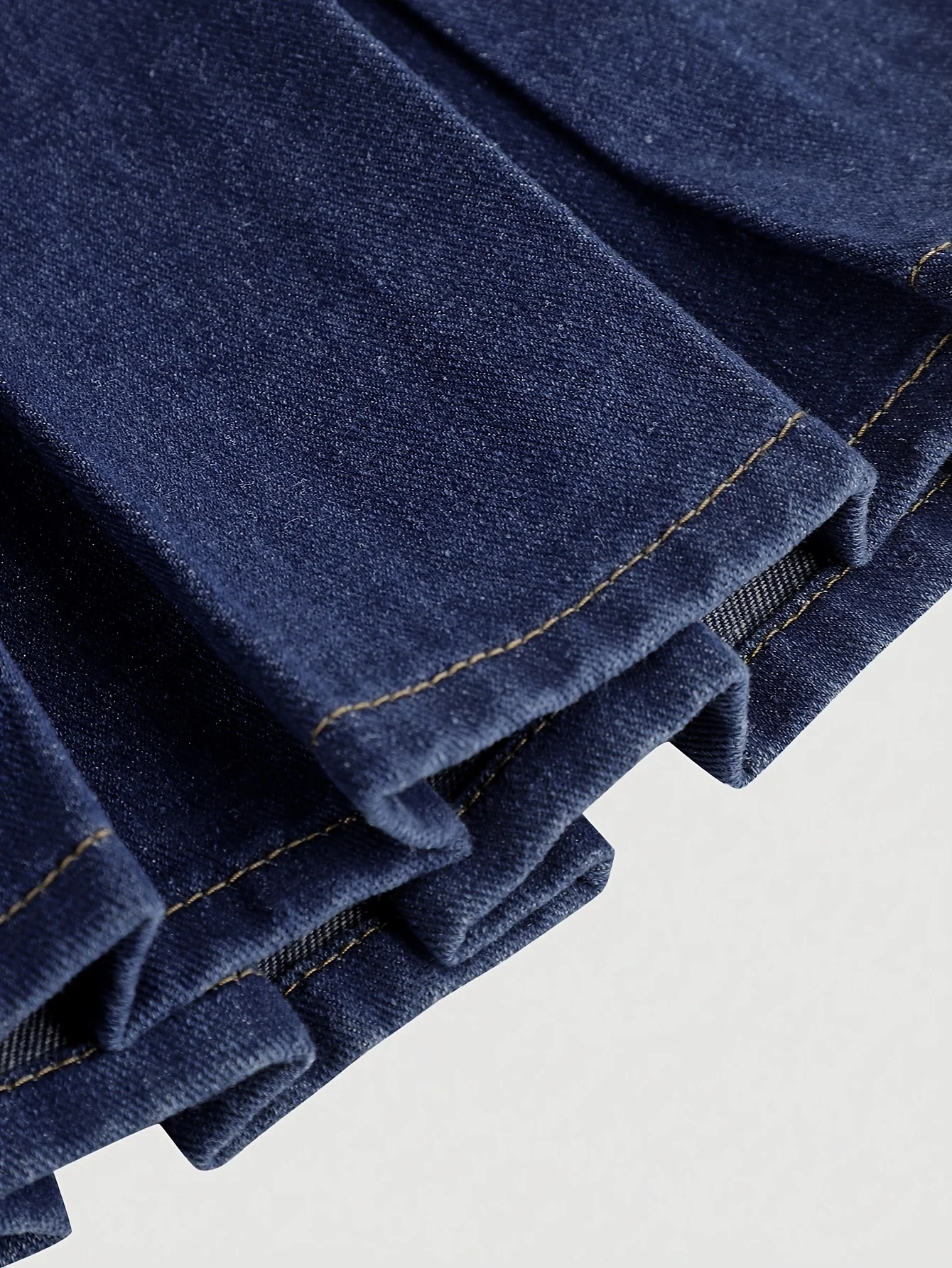 Detail 3 of Girls Button Preppy Denim Vest Pleated Skirt 2-Piece Set Fall by LUNORIANA