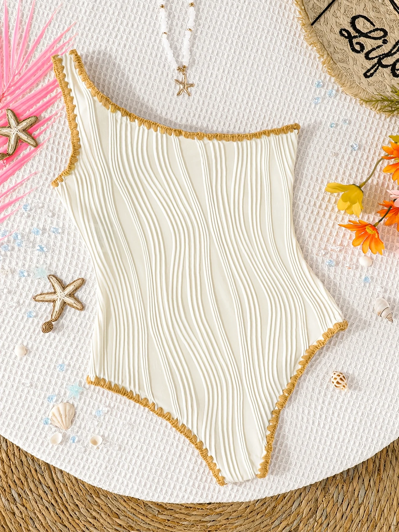 Detail 1 of Girls Boho Shell Detail Swimsuit Summer by LUNORIANA