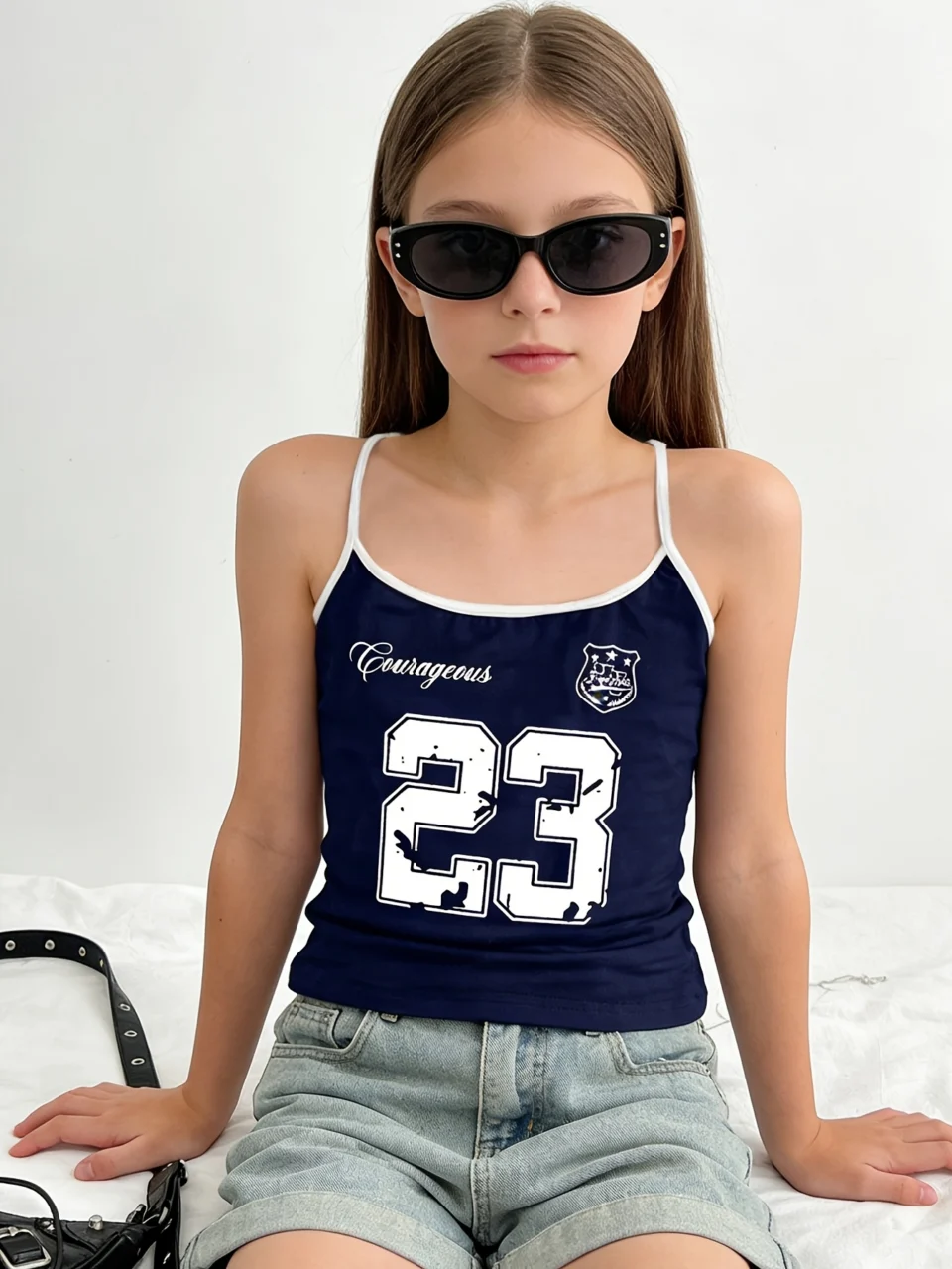 Girls Number Graphic Sporty Cami Top Summer