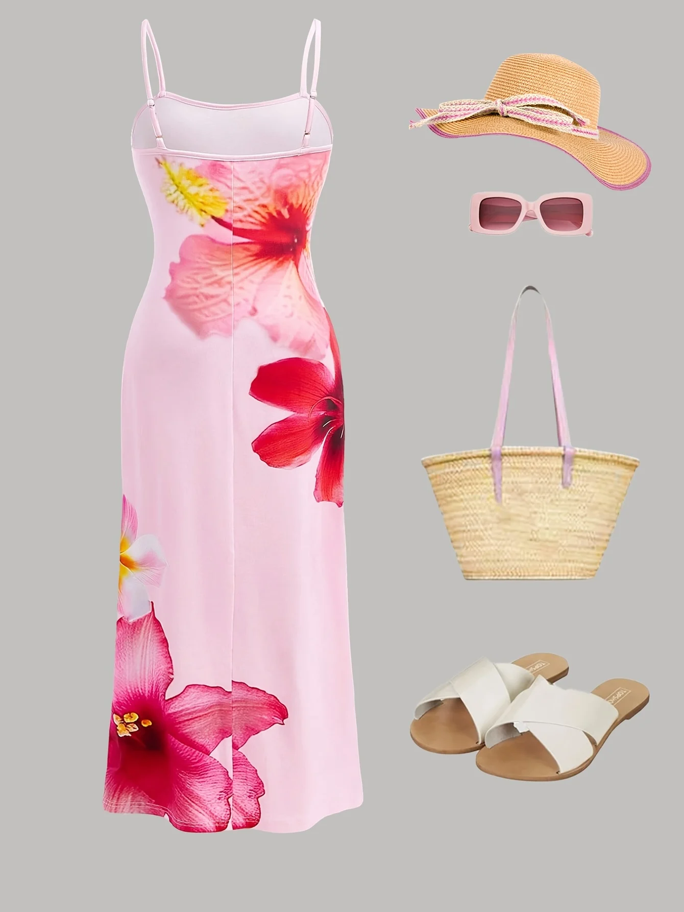 Detail 2 of Girls Floral Vacation Style Floral Cami Dress Summer by LUNORIANA