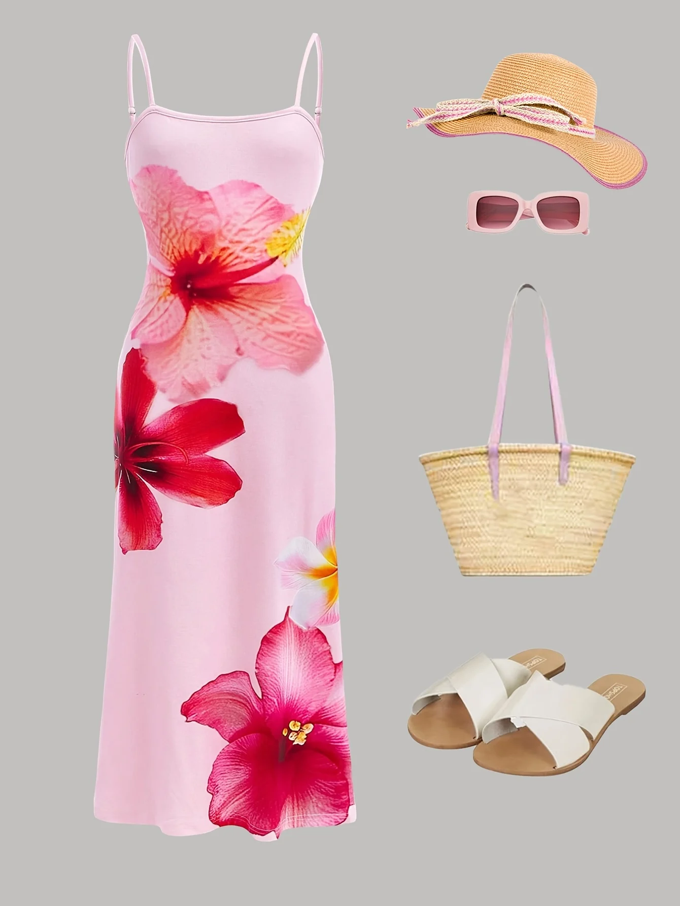 Detail 1 of Girls Floral Vacation Style Floral Cami Dress Summer by LUNORIANA