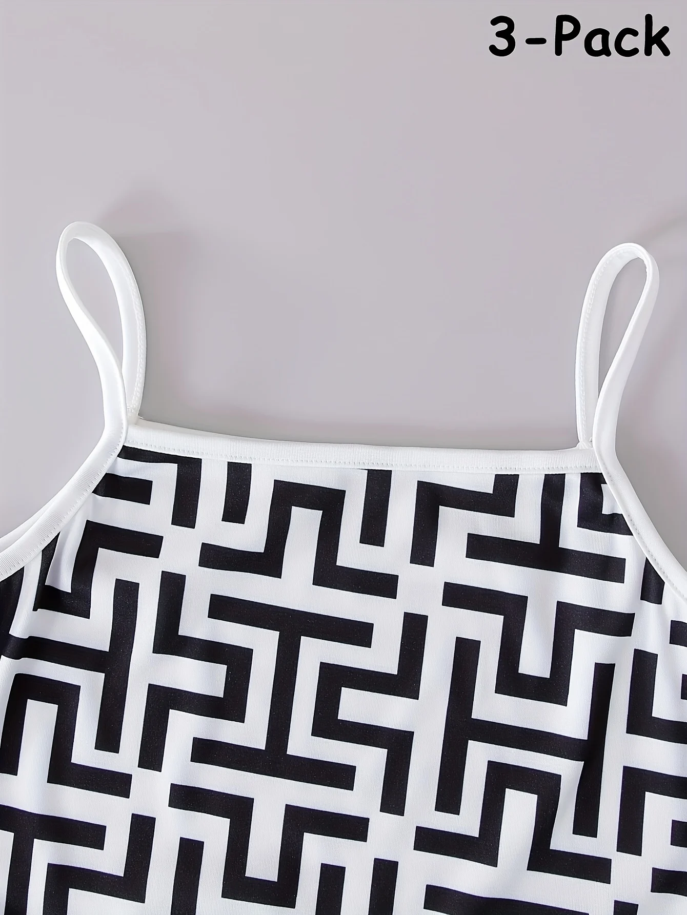 Detail 3 of Girls Geometric Print Cardigan Cami Jogger Pants 3-Piece Set All Season by LUNORIANA