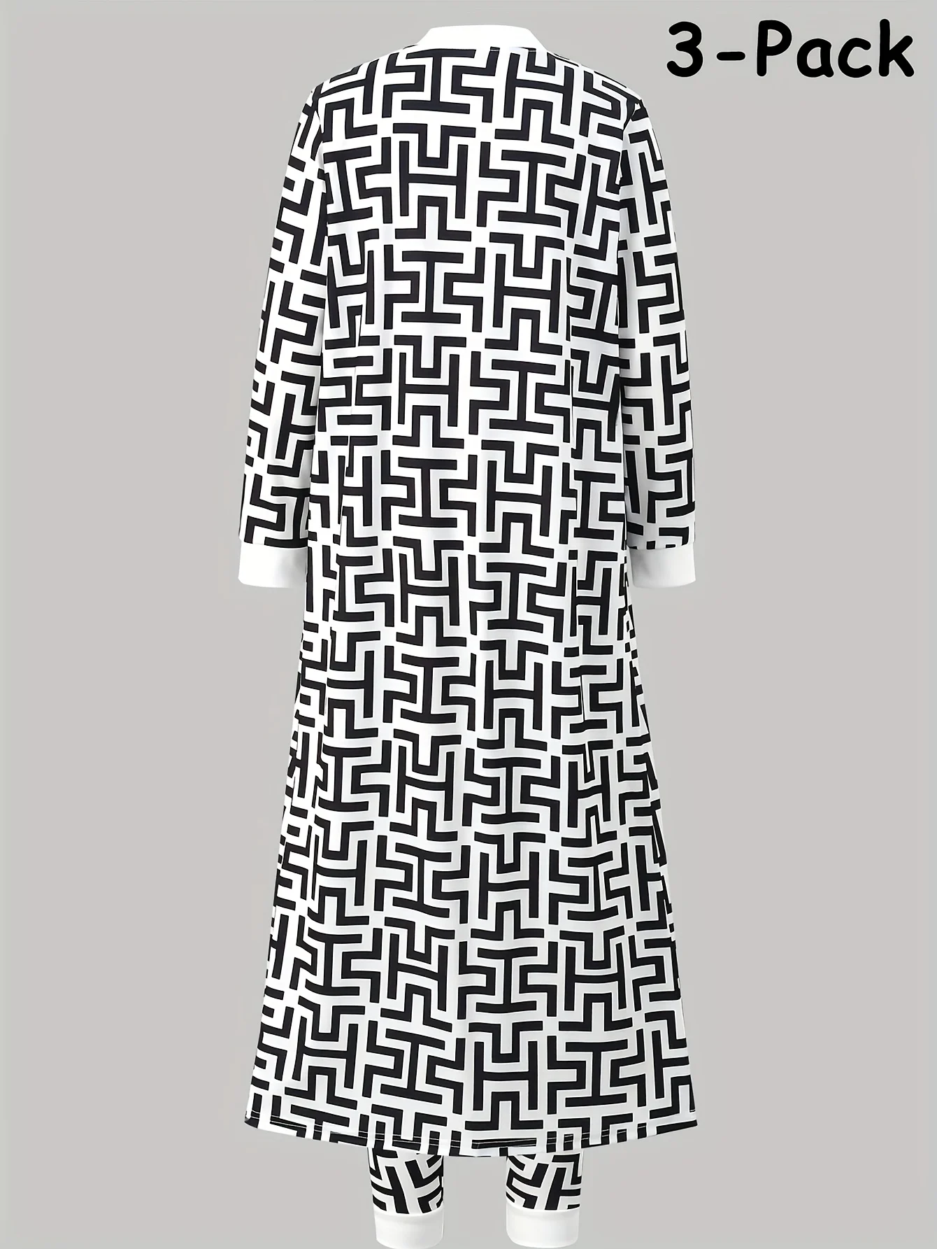 Detail 2 of Girls Geometric Print Cardigan Cami Jogger Pants 3-Piece Set All Season by LUNORIANA