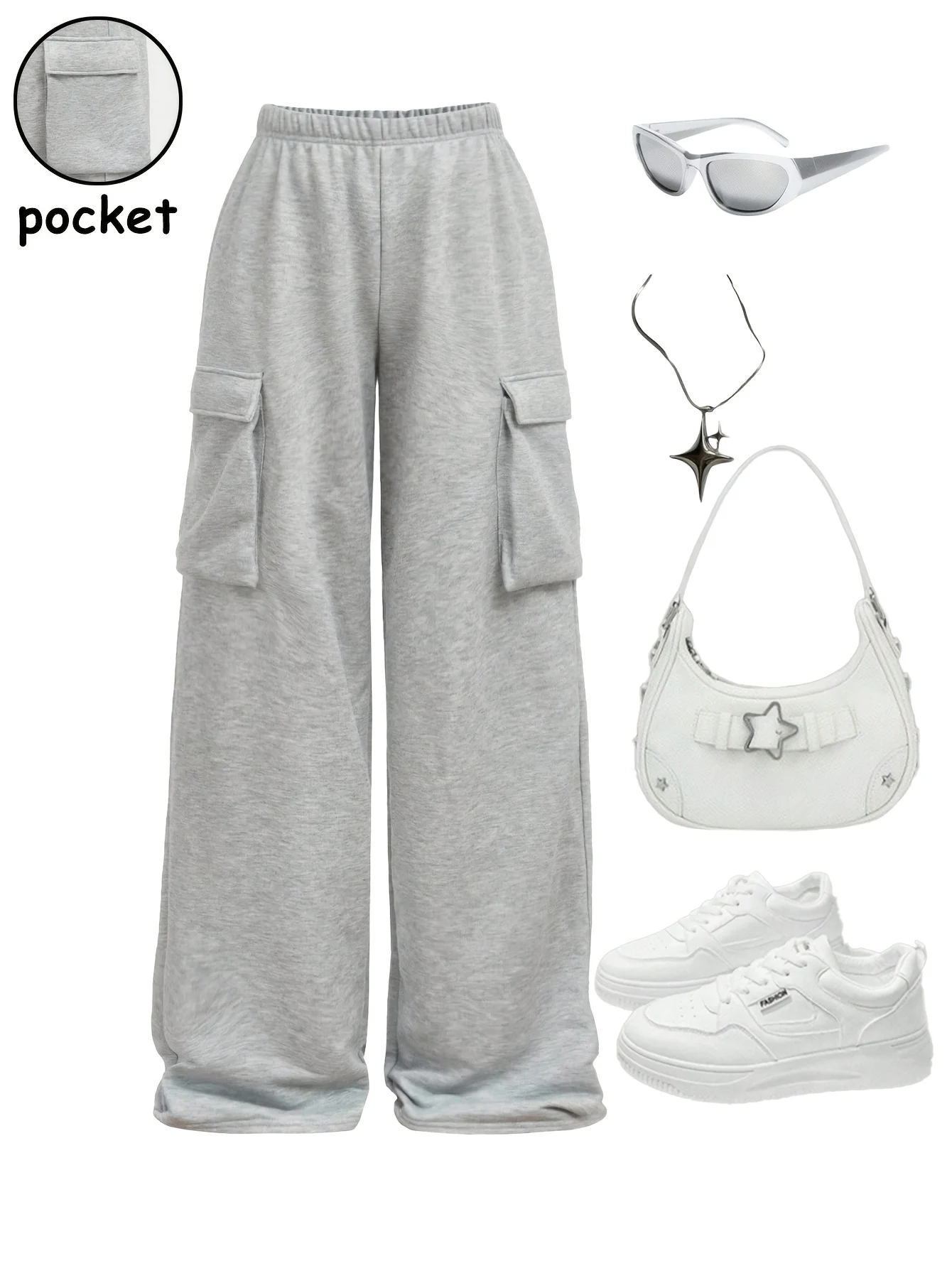 Detail 1 of Girls Solid Streetwear Sweatpants Spring Summer by LUNORIANA