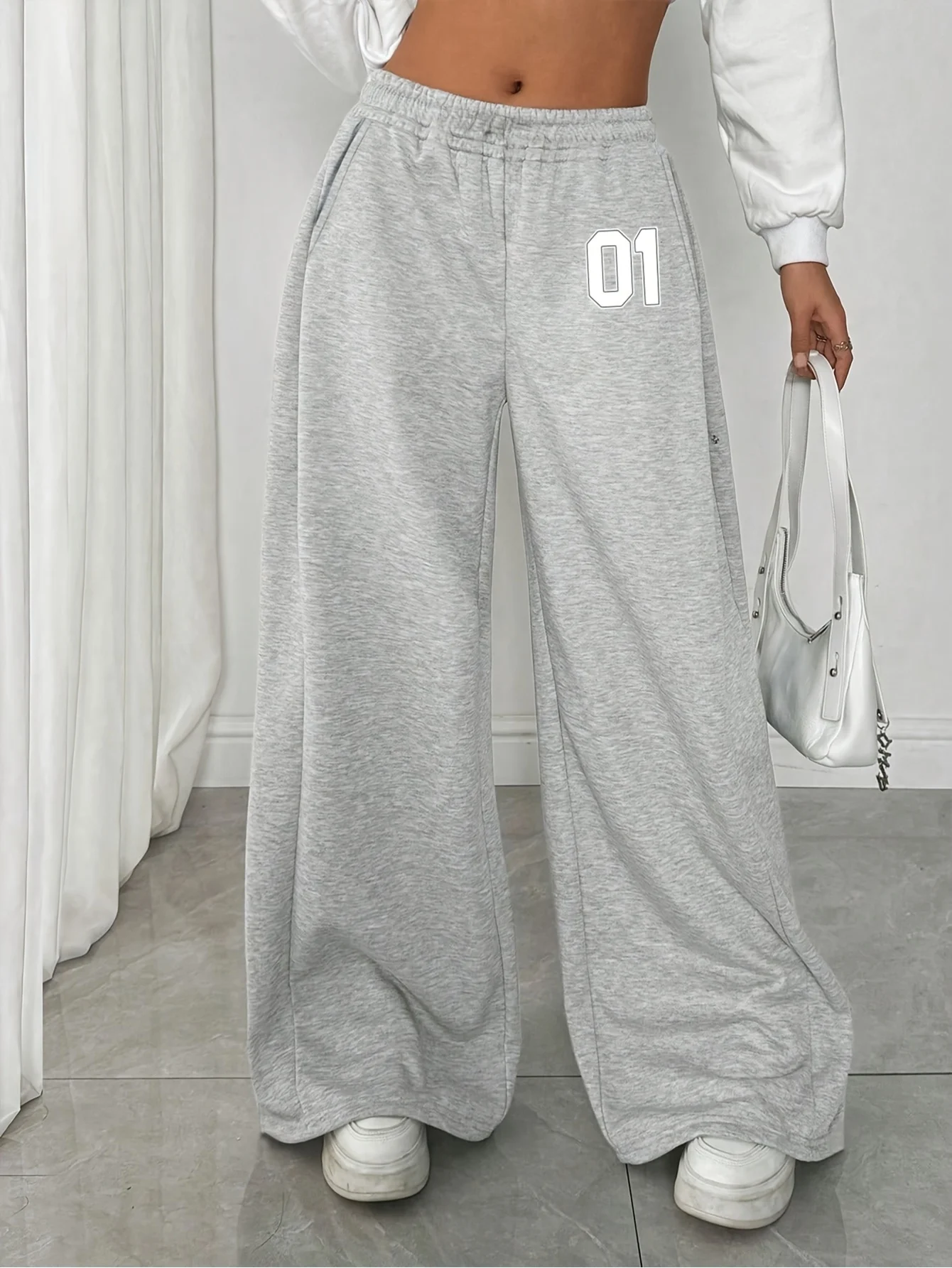 Girls Number Graphic Streetwear Sweatpants All Season